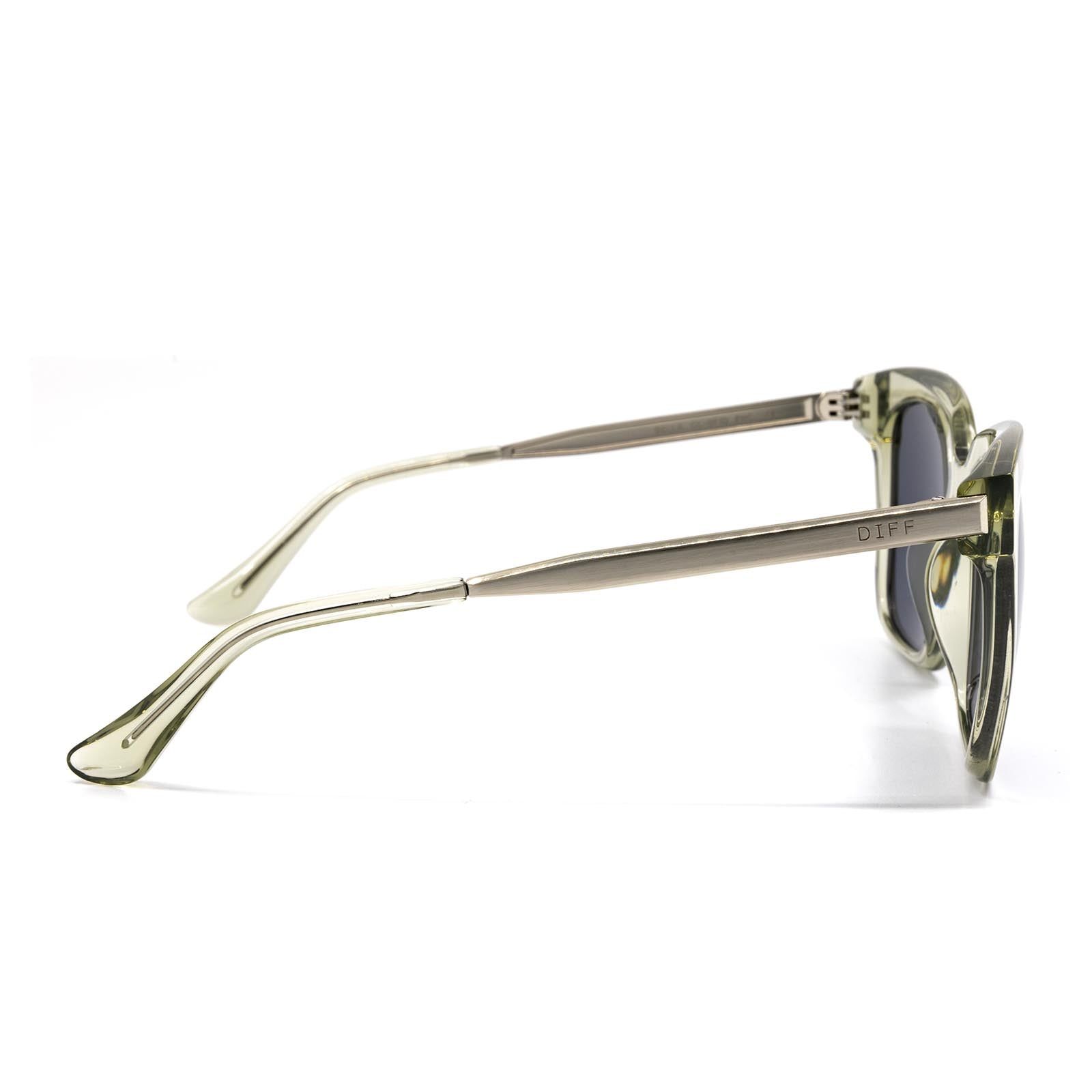 BELLA - OLIVE CRYSTAL + GREY MIRROR SUNGLASSES sold by Diff Eyewear product image thumbnail 3