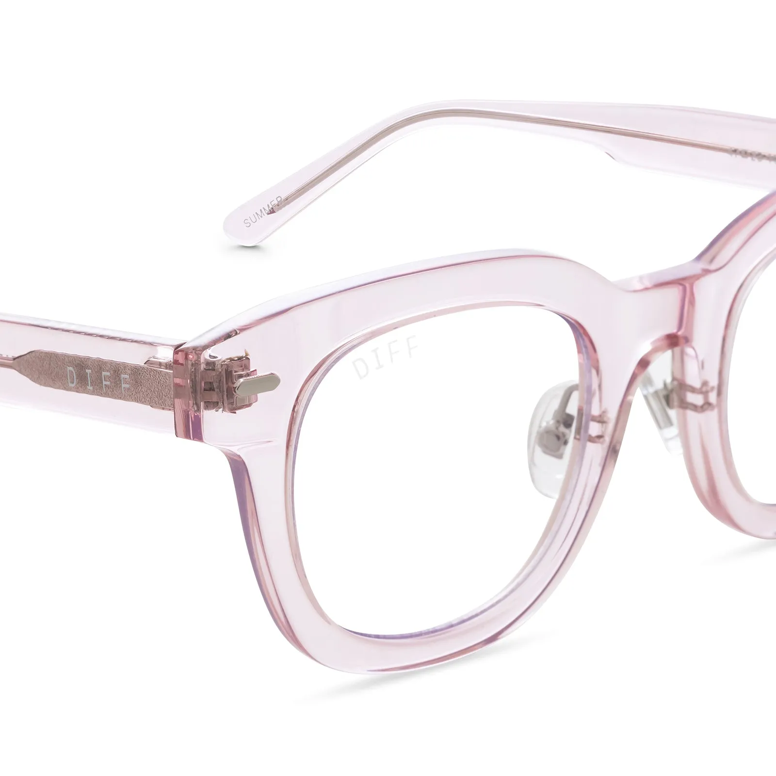 SUMMER - LIGHT PINK CRYSTAL + BLUE LIGHT TECHNOLOGY GLASSES sold by Diff Eyewear product image thumbnail 3