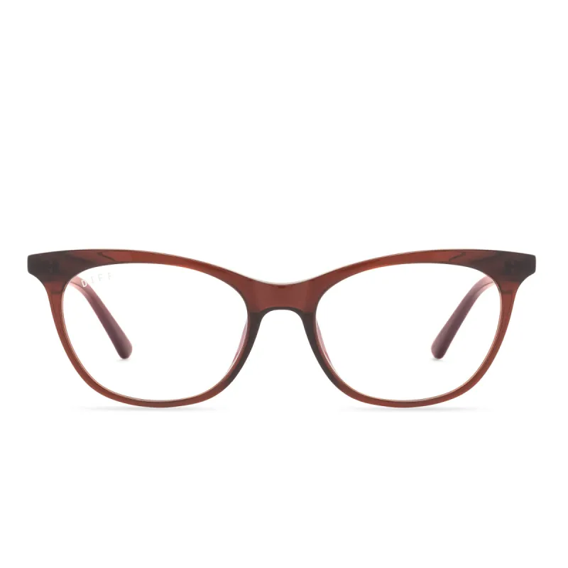 JADE - CHESNUT CRYSTAL + BLUE LIGHT TECHNOLOGY GLASSES sold by Diff Eyewear