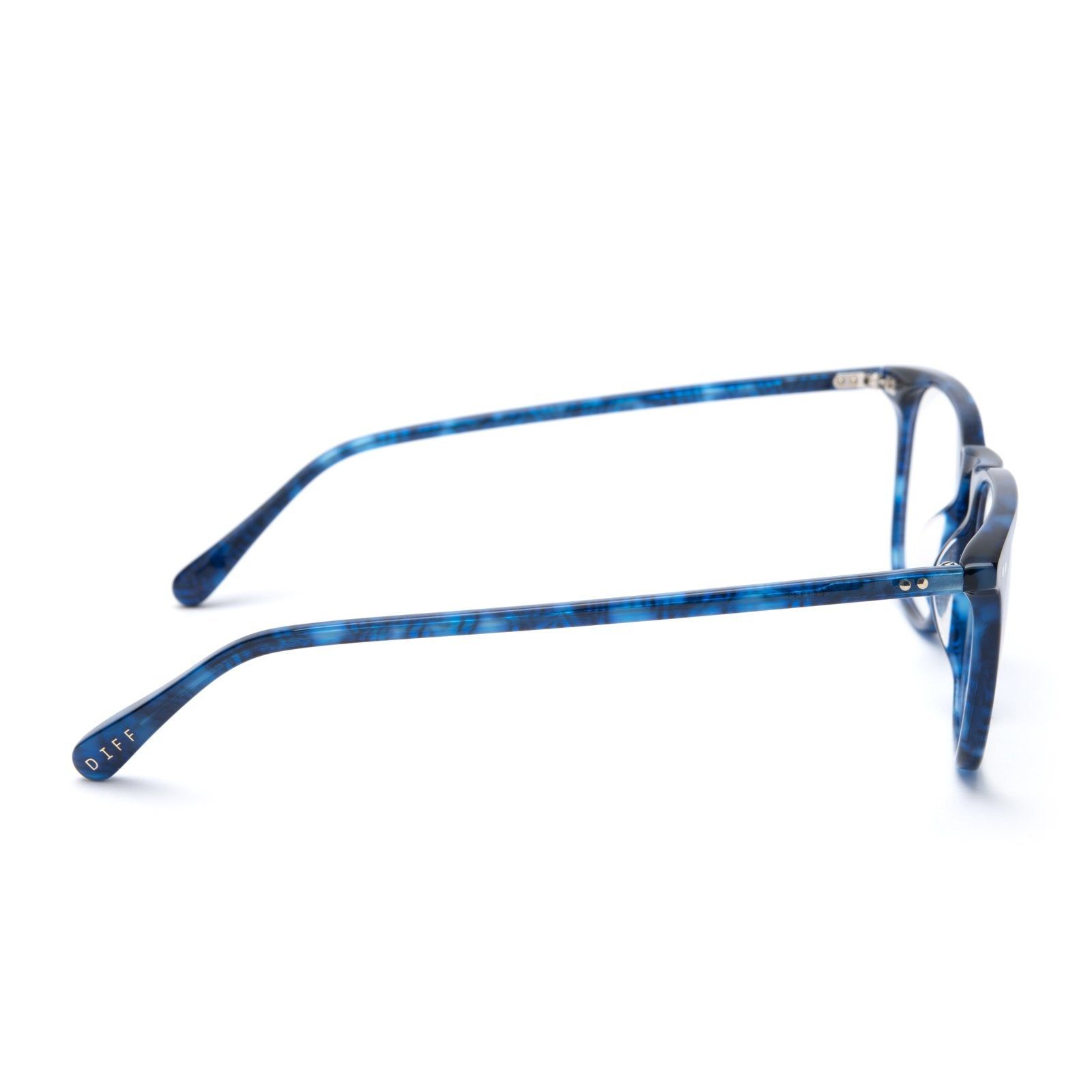 MAXWELL - REGAL BLUE TORTOISE + CLEAR GLASSES sold by Diff Eyewear product image thumbnail 3