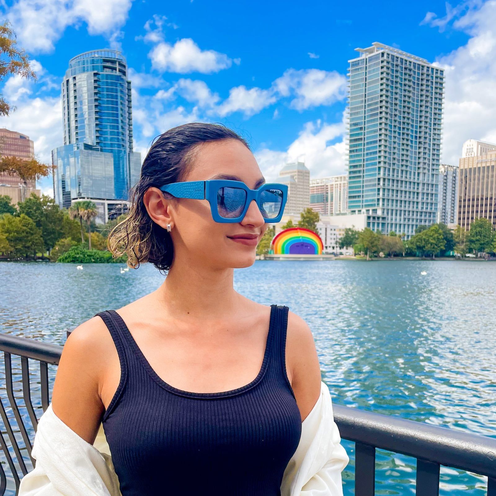 DANIELLA PYTHON - PALISADES BLUE + BLUE GRADIENT FLASH POLARIZED SUNGLASSES sold by Diff Eyewear product image thumbnail 7