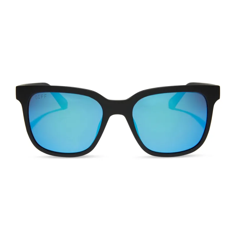 SKY - MATTE BLACK + BLUE MIRROR + POLARIZED SUNGLASSES sold by Diff Eyewear