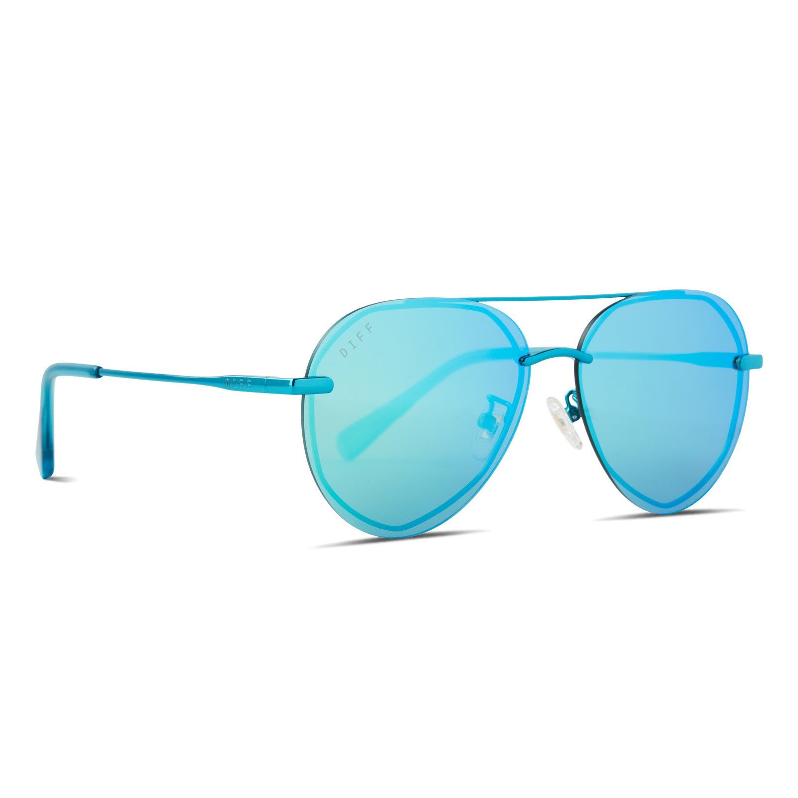 LENOX XS - TURQUOISE METALLIC + TEAL MIRROR + POLARIZED SUNGLASSES sold by Diff Eyewear product image thumbnail 2