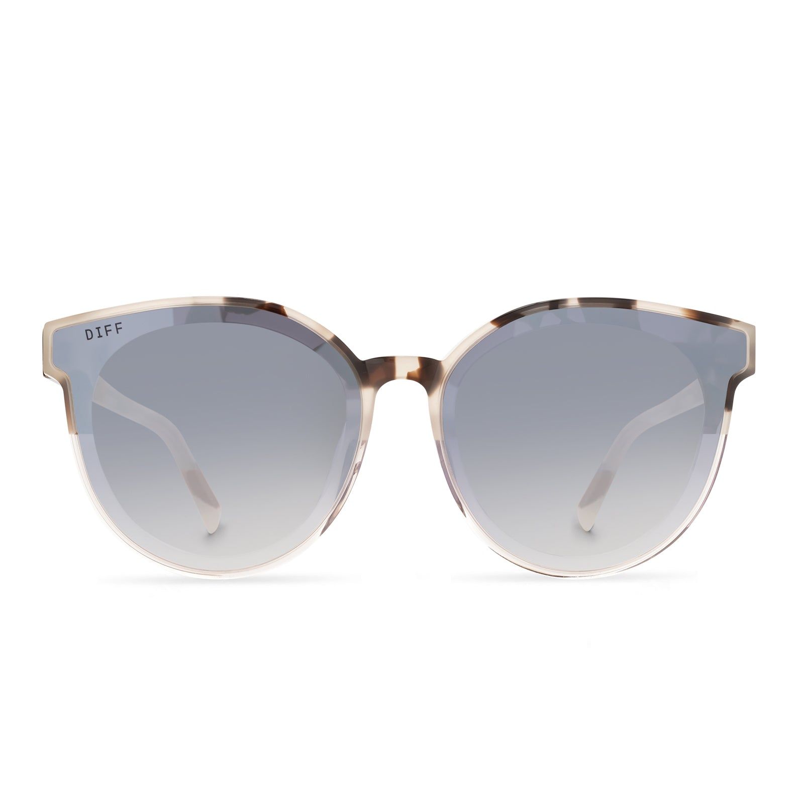 GEMMA - CREAM TORTOISE / SANDSTONE + GREY GRADIENT FLASH SUNGLASSES sold by Diff Eyewear