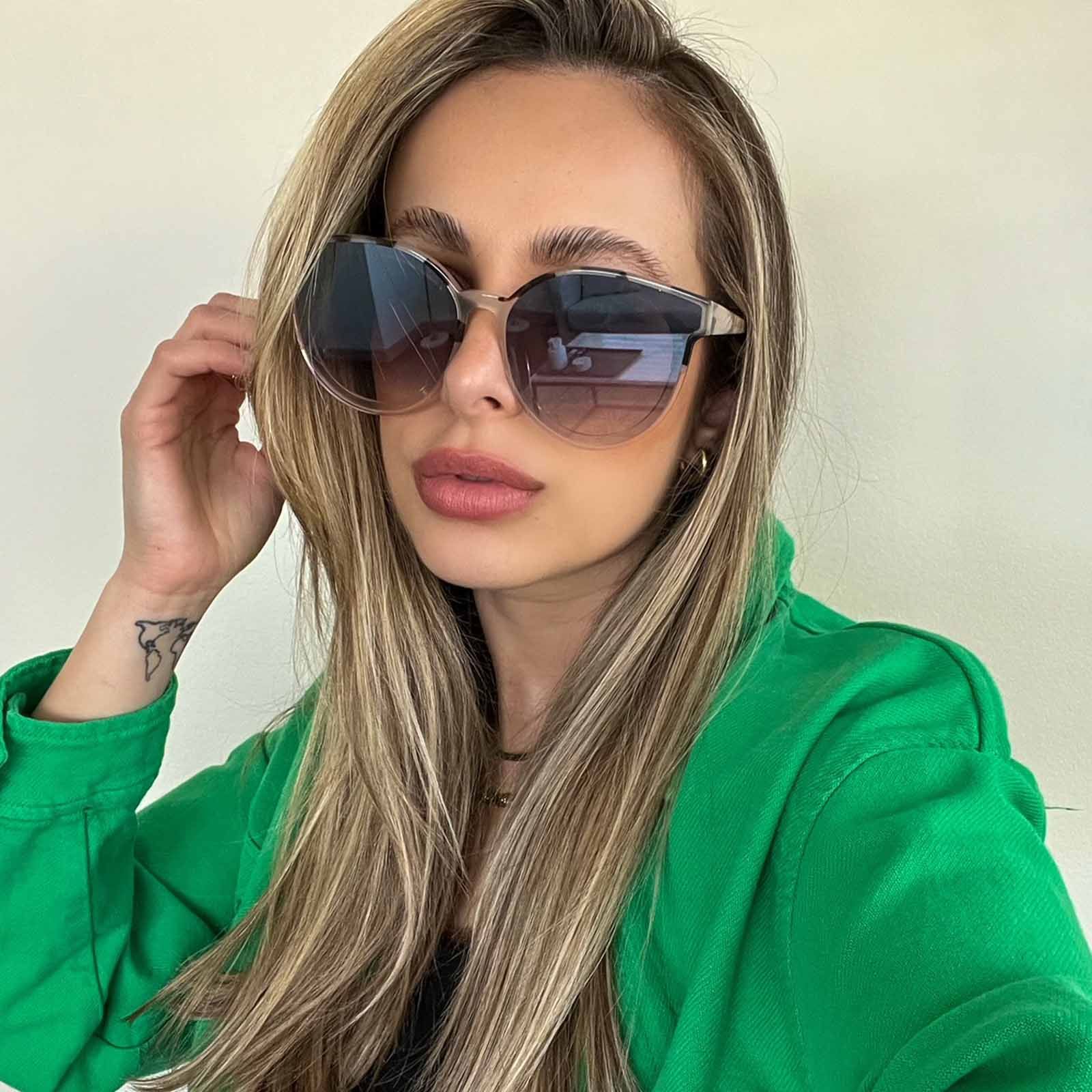 GEMMA - CREAM TORTOISE / SANDSTONE + GREY GRADIENT FLASH SUNGLASSES sold by Diff Eyewear product image thumbnail 5