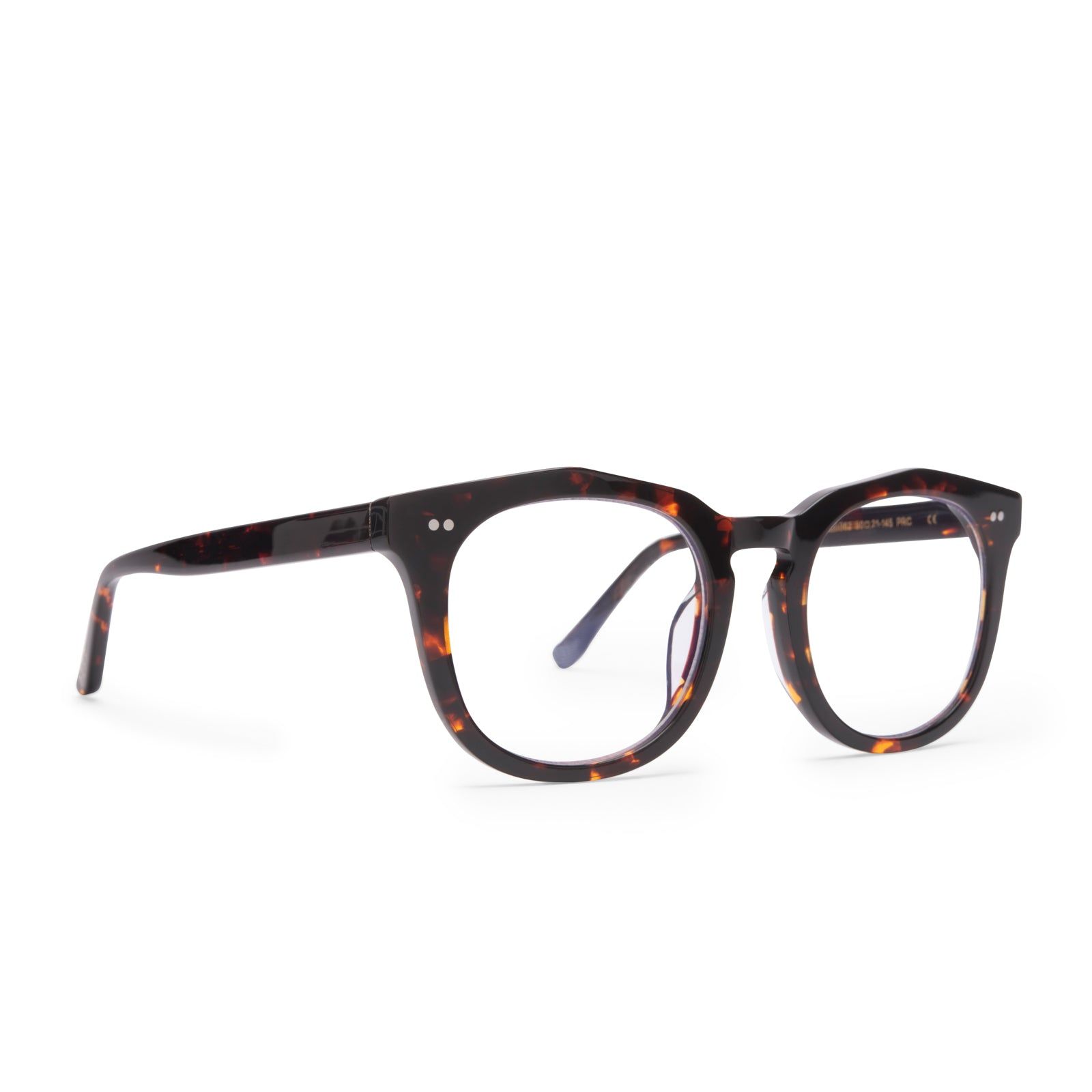 WESTON - DARK TORTOISE + CLEAR GLASSES sold by Diff Eyewear product image thumbnail 2
