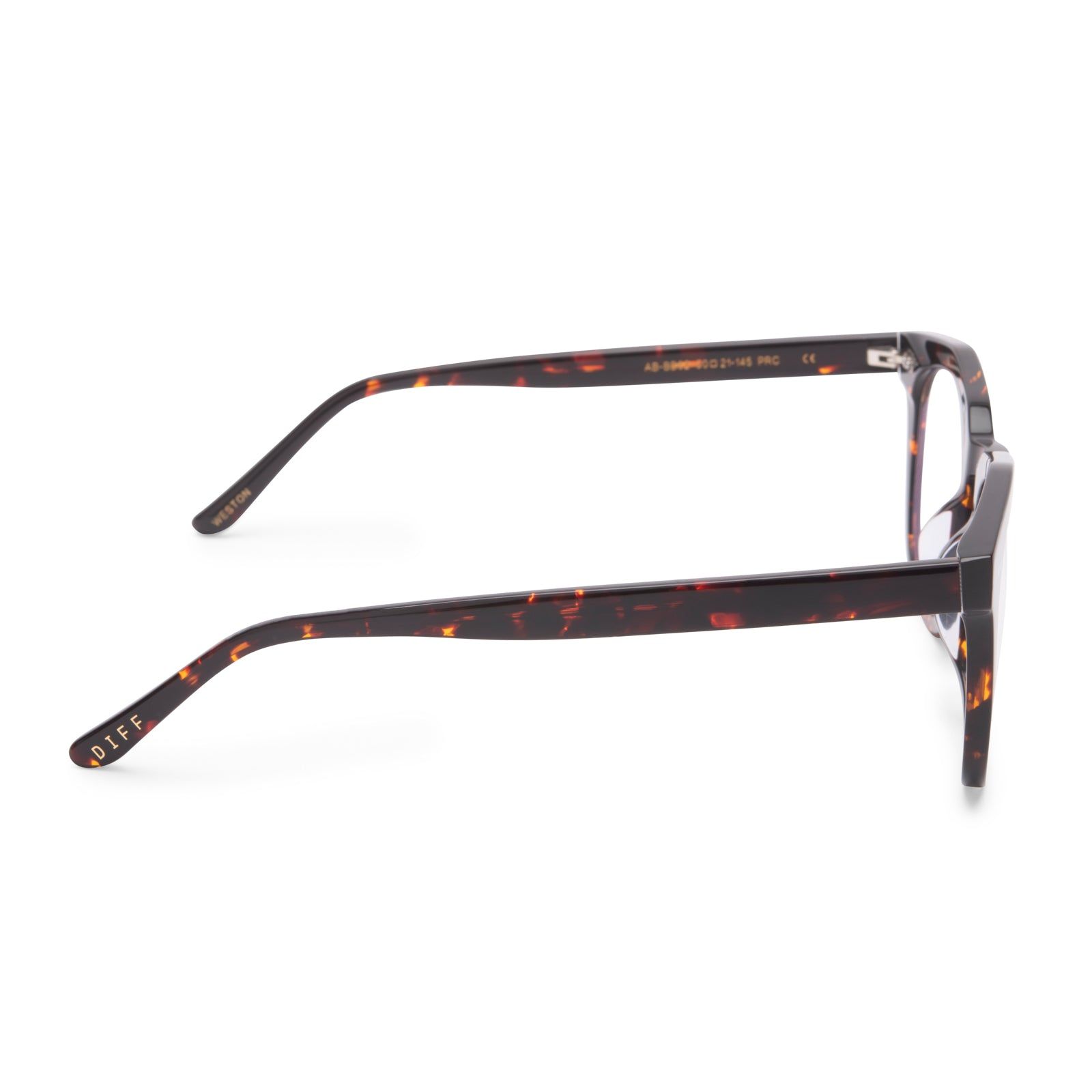 WESTON - DARK TORTOISE + CLEAR GLASSES sold by Diff Eyewear product image thumbnail 4