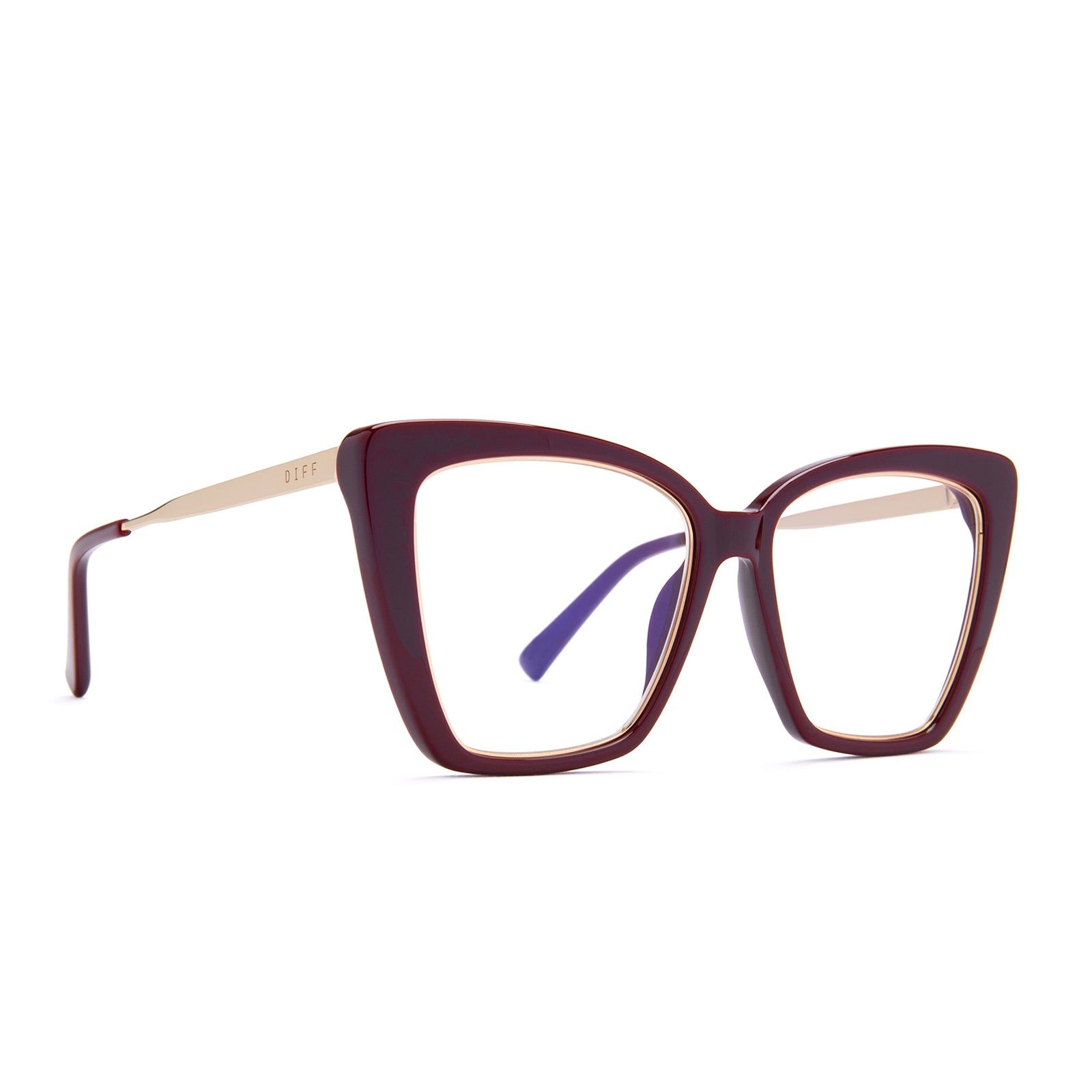 BECKY IV - CLARET + BLUE LIGHT TECHNOLOGY GLASSES sold by Diff Eyewear product image thumbnail 2
