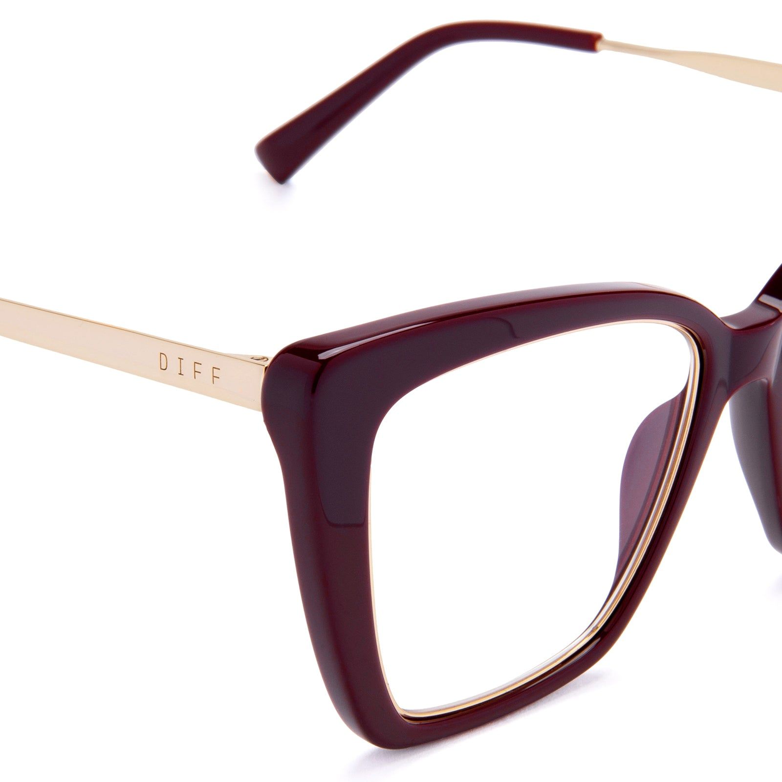 BECKY IV - CLARET + BLUE LIGHT TECHNOLOGY GLASSES sold by Diff Eyewear product image thumbnail 3