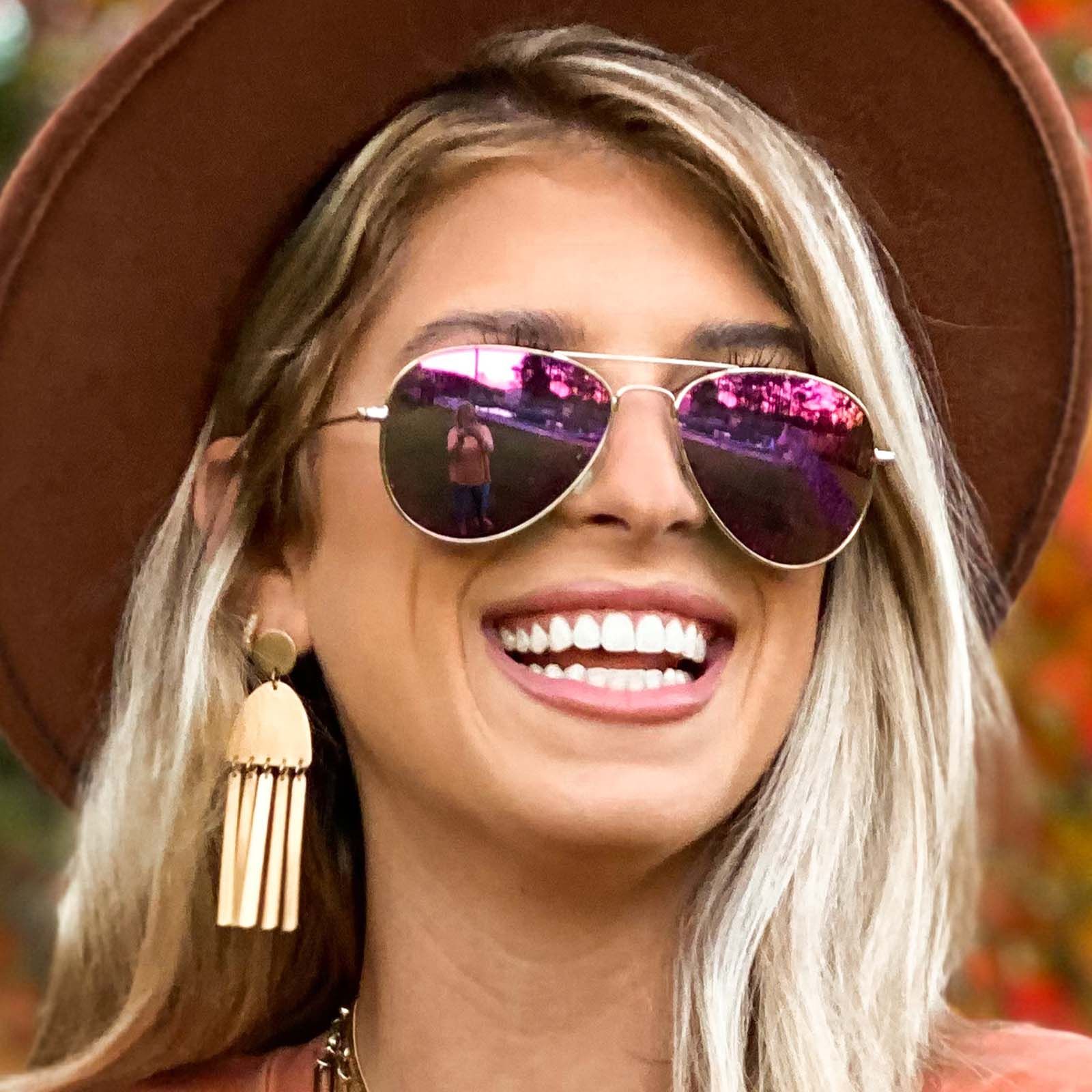 CRUZ XS - GOLD + PINK MIRROR SUNGLASSES sold by Diff Eyewear product image thumbnail 6