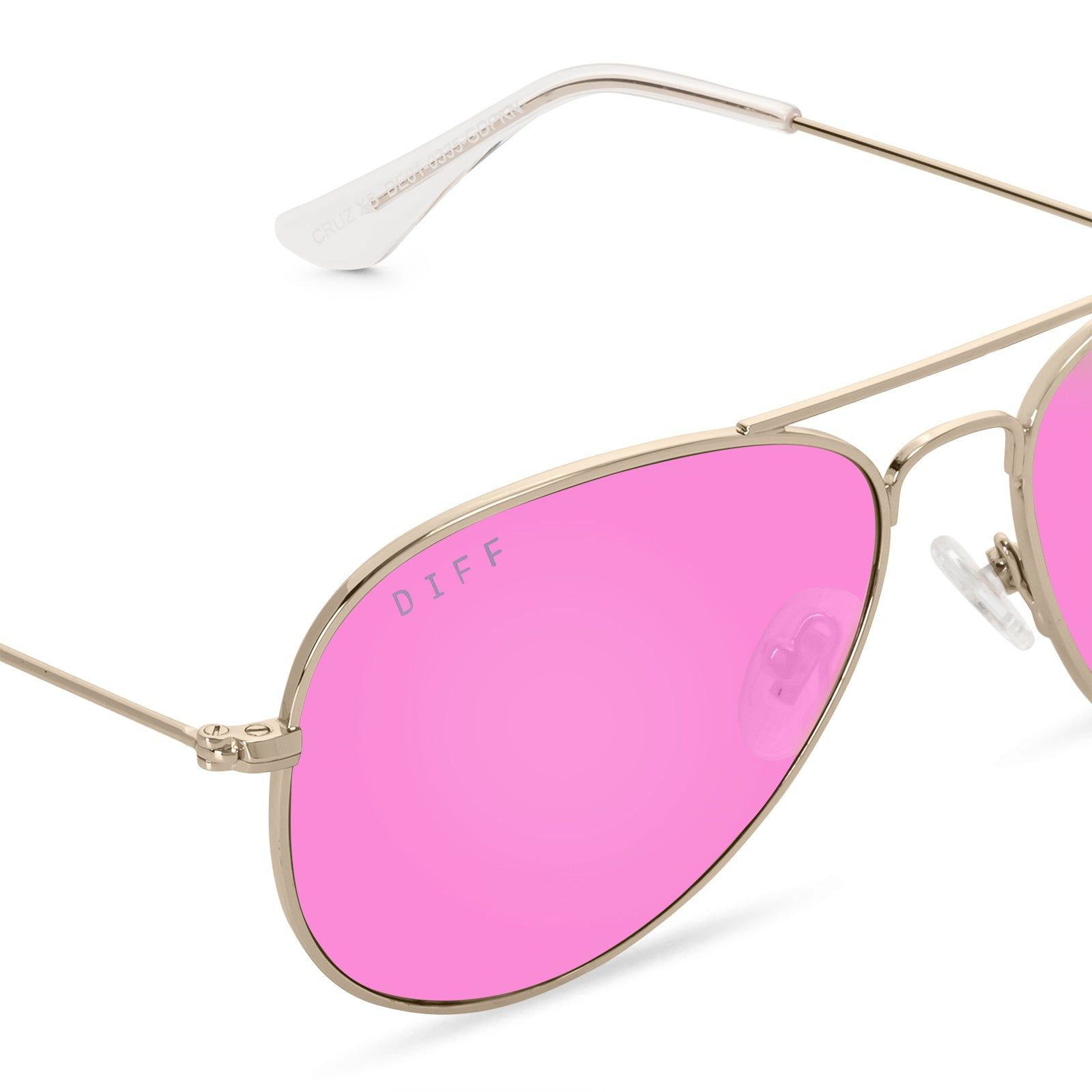 CRUZ XS - GOLD + PINK MIRROR SUNGLASSES sold by Diff Eyewear product image thumbnail 3