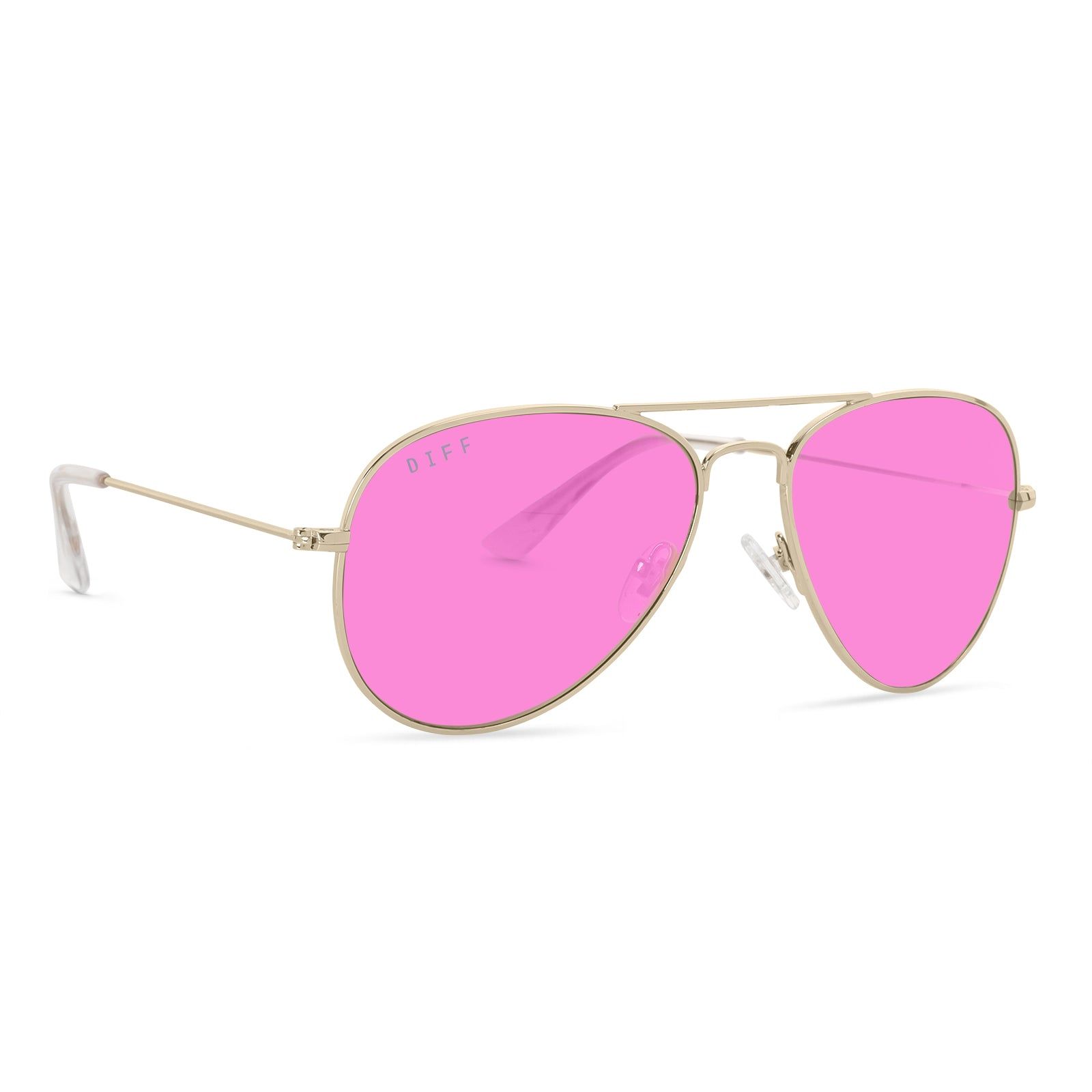 CRUZ XS - GOLD + PINK MIRROR SUNGLASSES sold by Diff Eyewear product image thumbnail 2