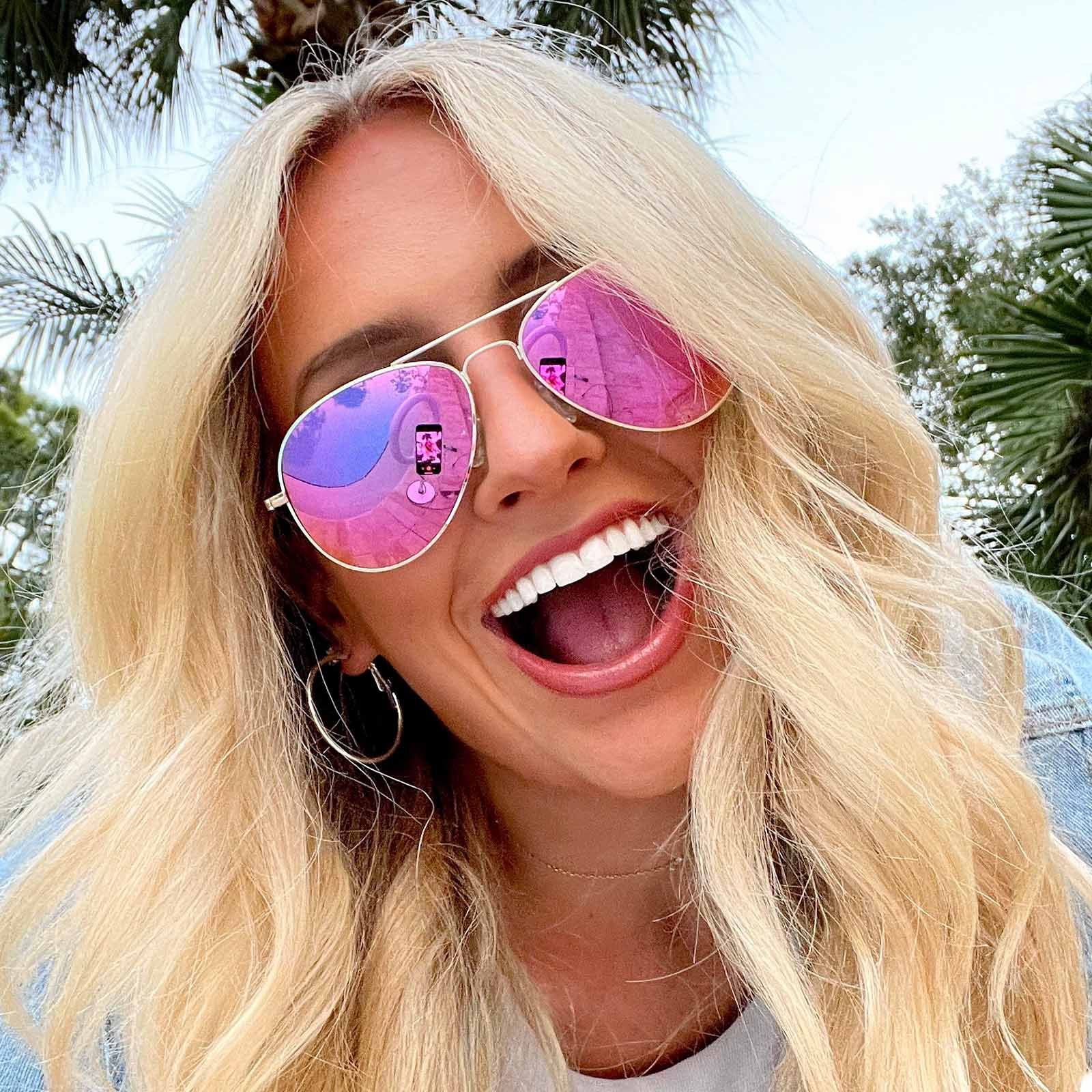 CRUZ XS - GOLD + PINK MIRROR SUNGLASSES sold by Diff Eyewear product image thumbnail 5