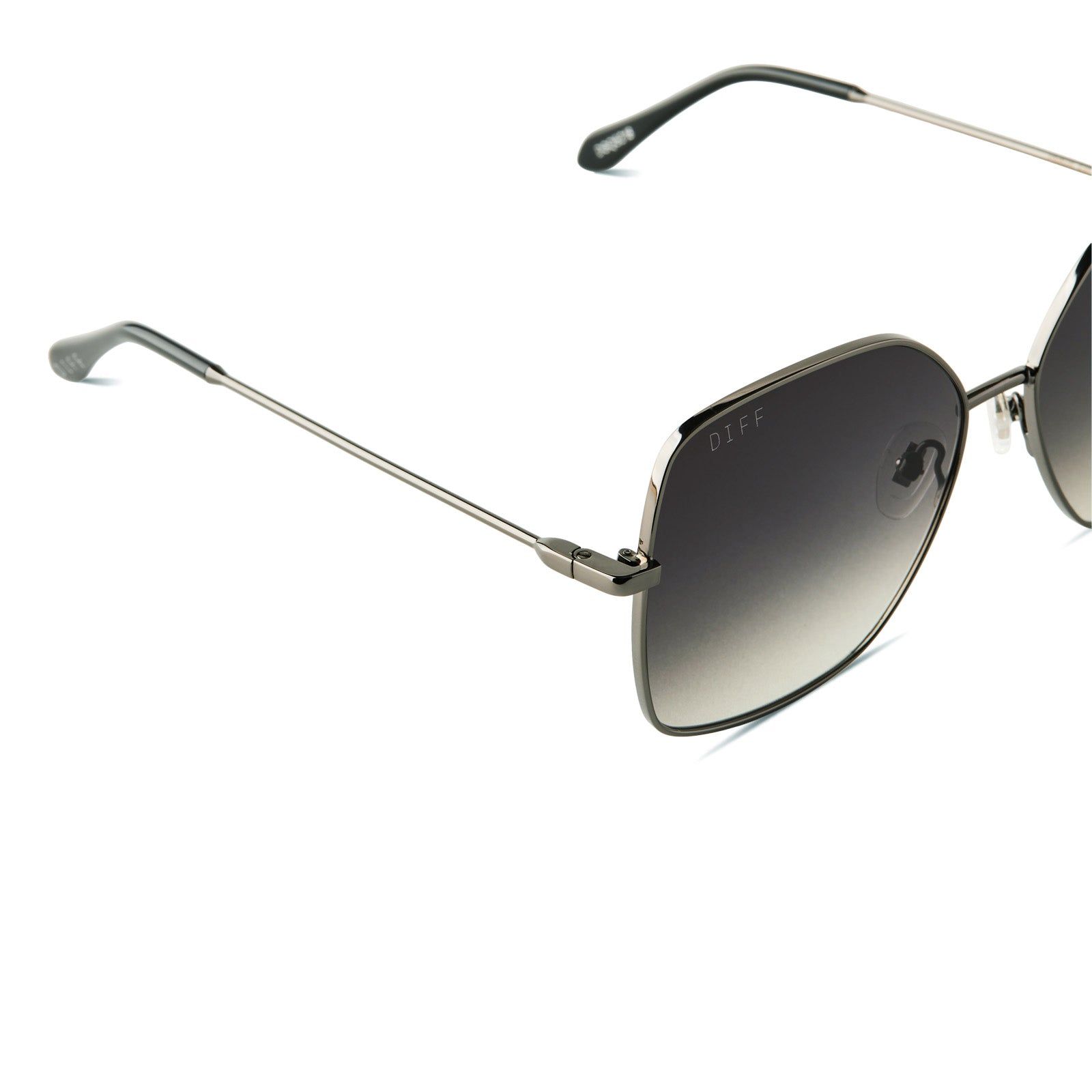 IRIS - ANTIQUE GUNMETAL + GREY GRADIENT SUNGLASSES sold by Diff Eyewear product image thumbnail 4