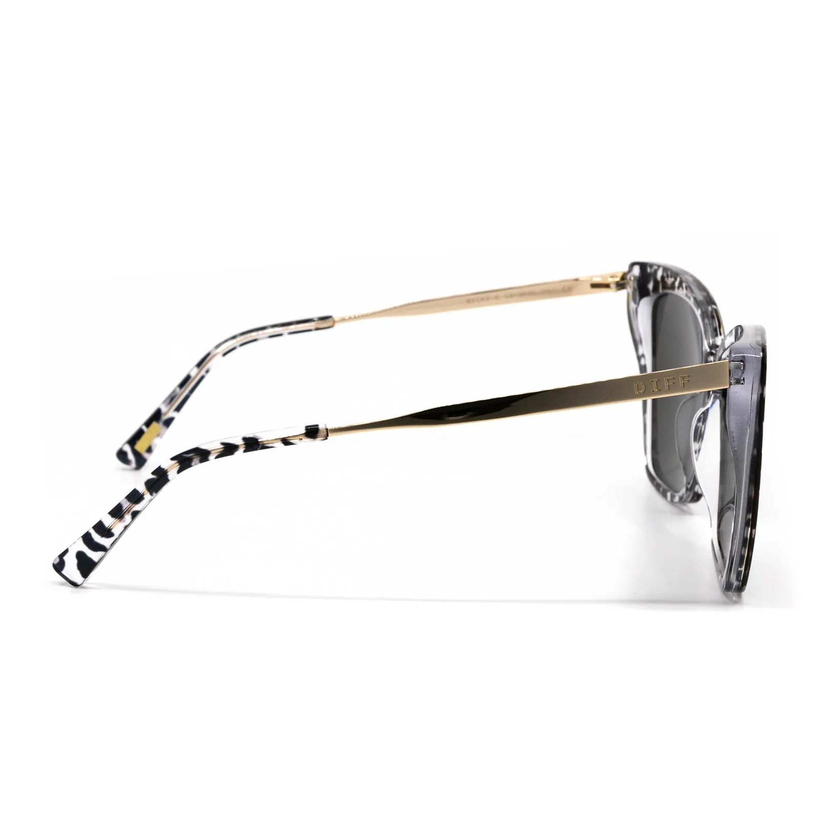 BECKY II - CLEAR LEOPARD + GREY MIRROR SUNGLASSES sold by Diff Eyewear product image thumbnail 3