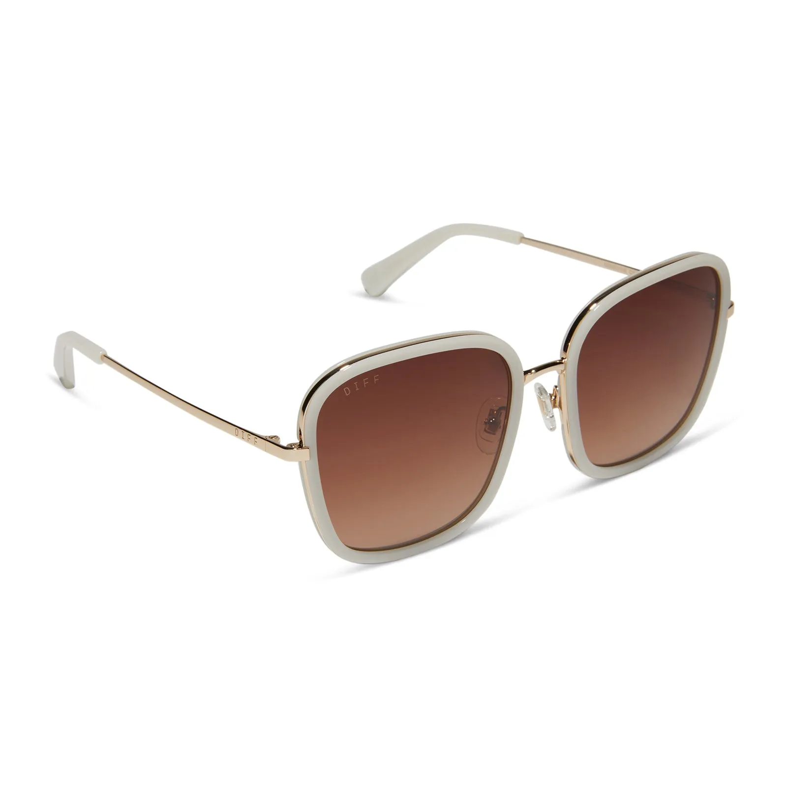 GENEVIVE - MERINGUE + BROWN GRADIENT SUNGLASSES sold by Diff Eyewear product image thumbnail 2