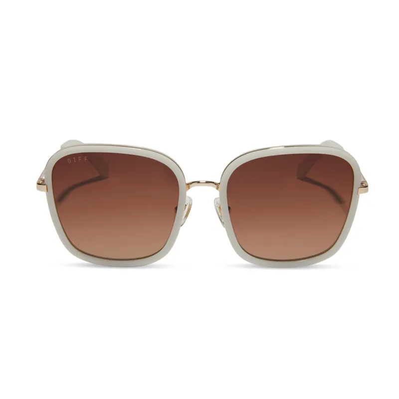 GENEVIVE - MERINGUE + BROWN GRADIENT SUNGLASSES sold by Diff Eyewear