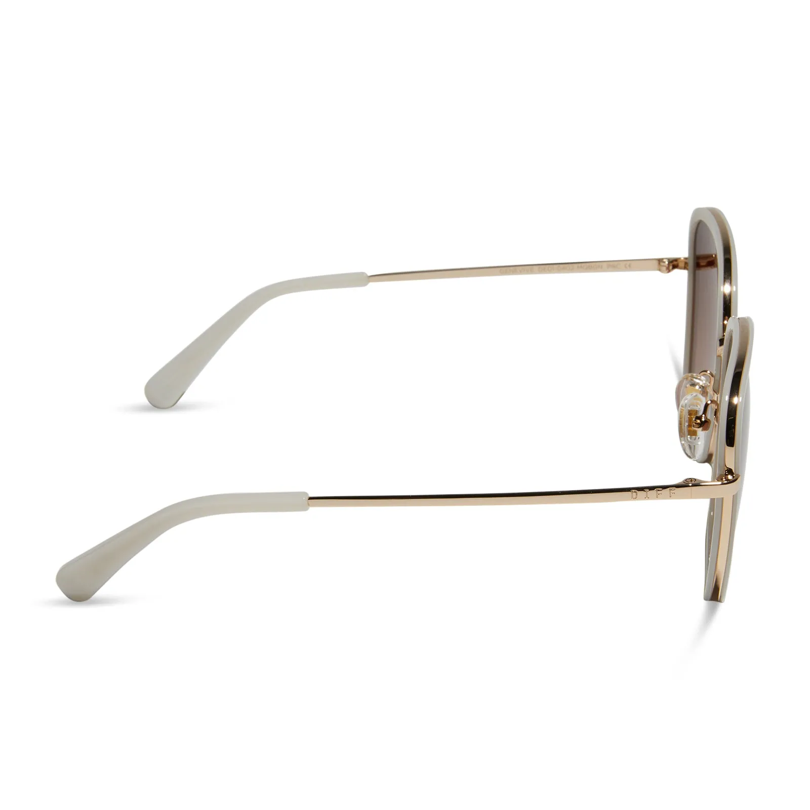 GENEVIVE - MERINGUE + BROWN GRADIENT SUNGLASSES sold by Diff Eyewear product image thumbnail 3