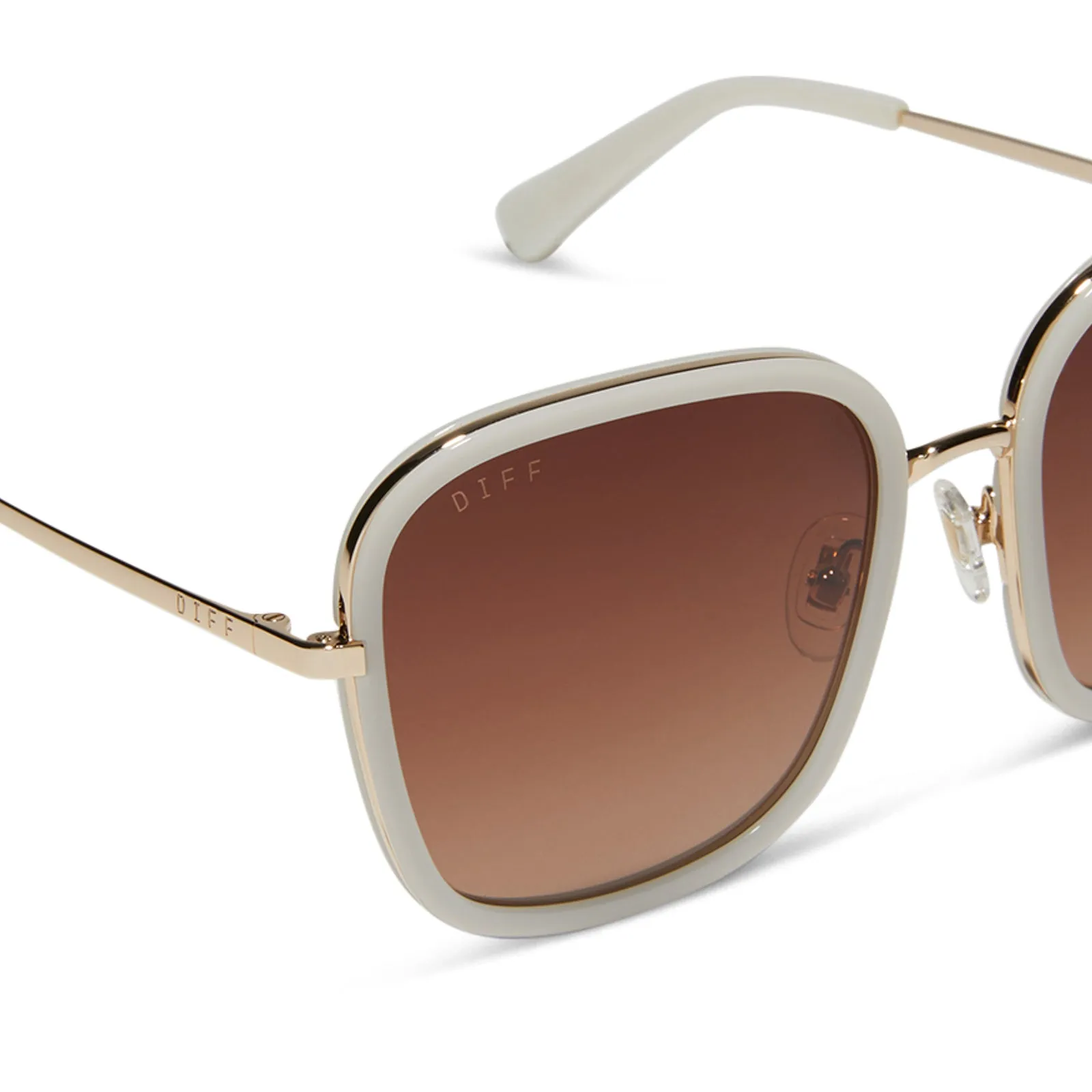 GENEVIVE - MERINGUE + BROWN GRADIENT SUNGLASSES sold by Diff Eyewear product image thumbnail 4
