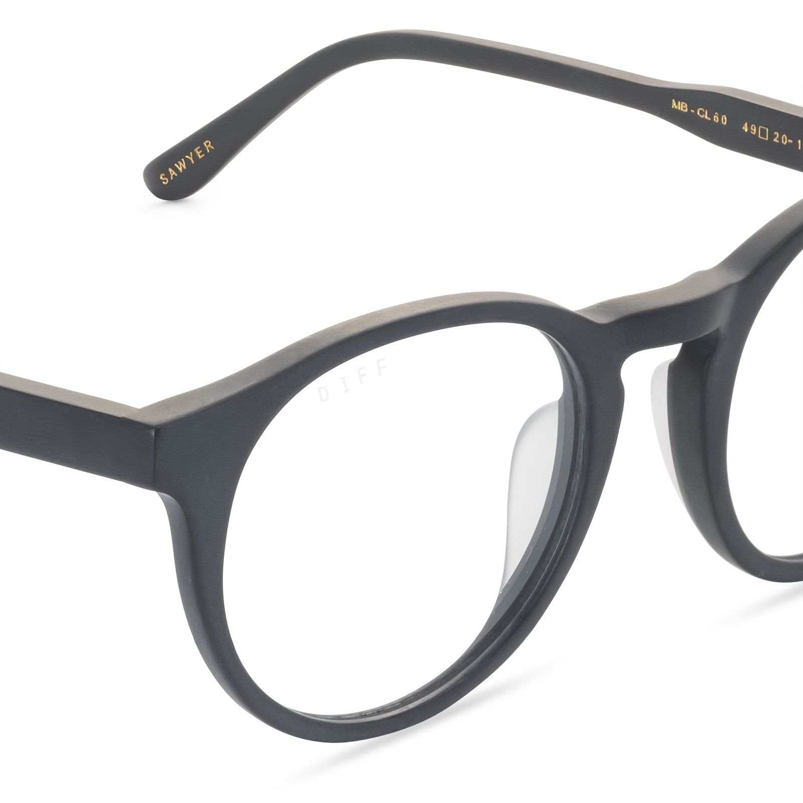 SAWYER - MATTE BLACK + BLUE LIGHT TECHNOLOGY GLASSES sold by Diff Eyewear product image thumbnail 3
