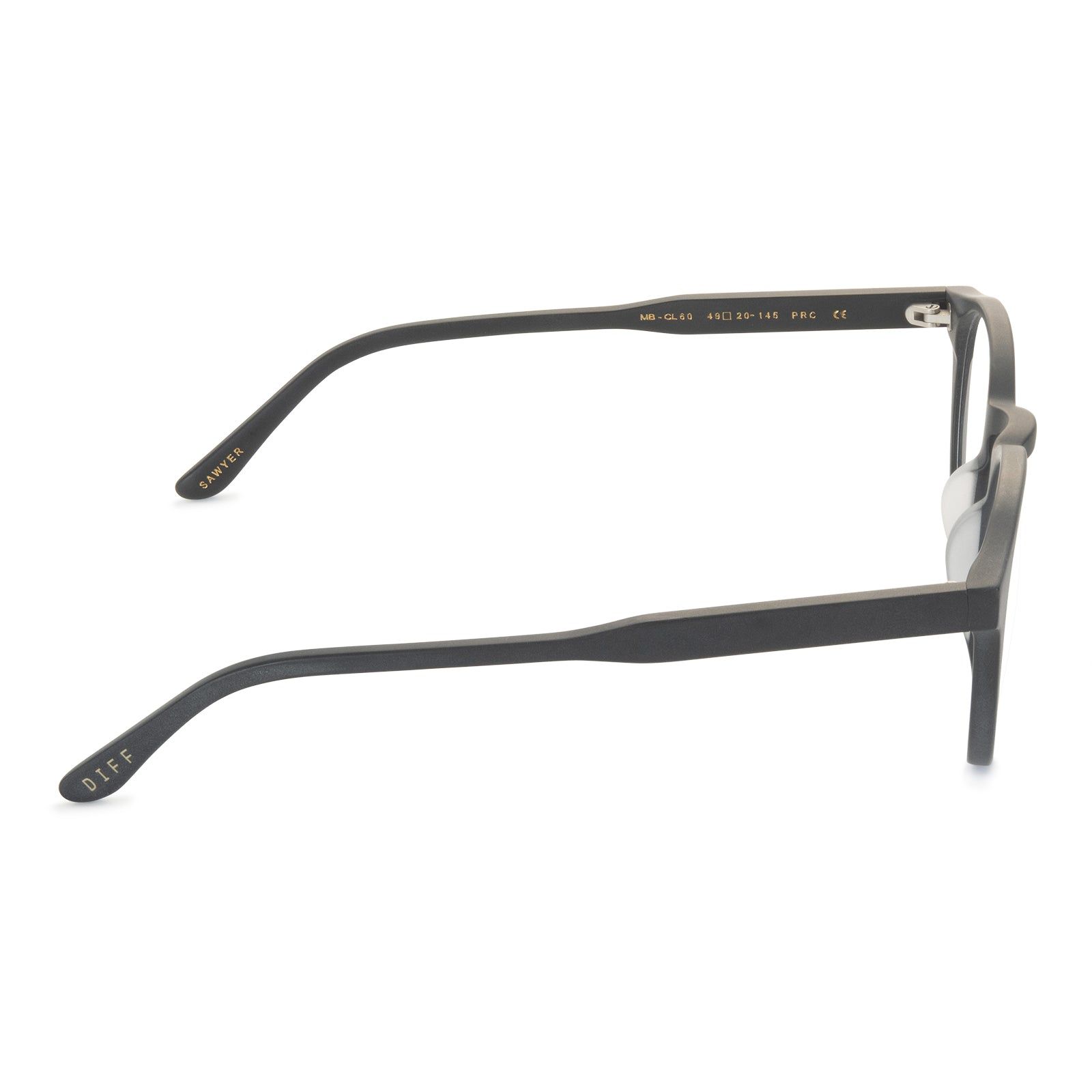 SAWYER - MATTE BLACK + BLUE LIGHT TECHNOLOGY GLASSES sold by Diff Eyewear product image thumbnail 4