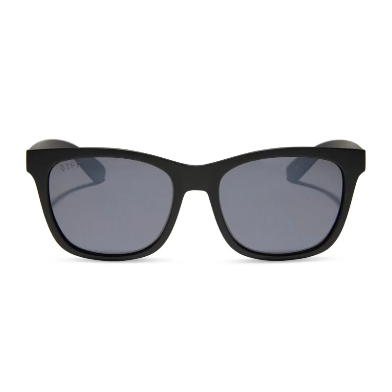 STORM - MATTE BLACK + DARK GREY W/ SILVER FLASH + POLARIZED SUNGLASSES sold by Diff Eyewear