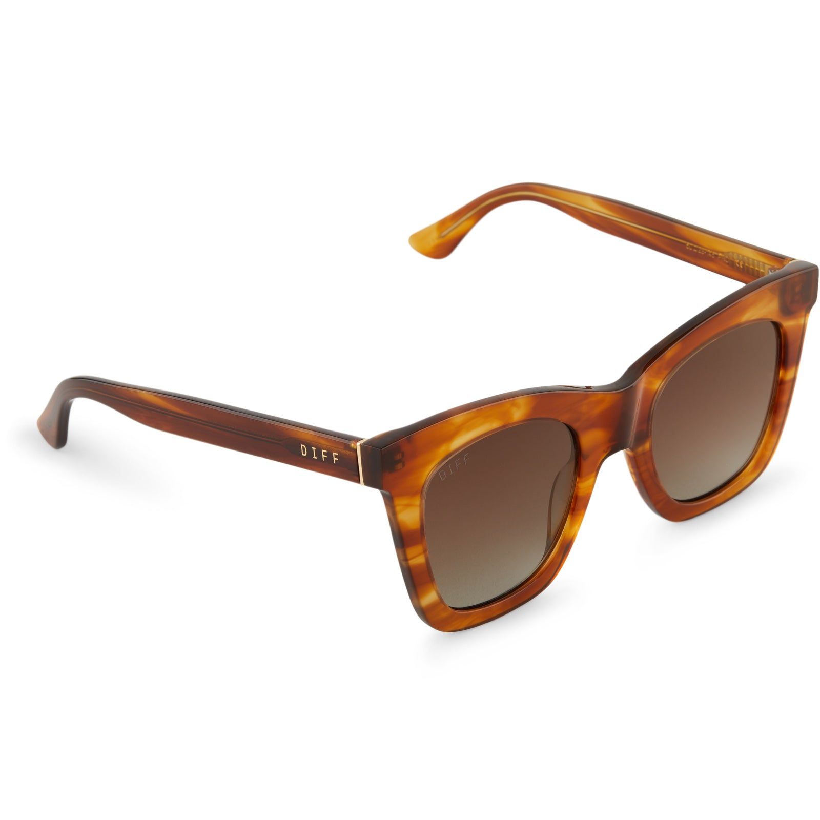 KAIA - HENNA TORTOISE + BROWN GRADIENT GOLD FLASH + POLARIZED SUNGLASSES sold by Diff Eyewear product image thumbnail 4