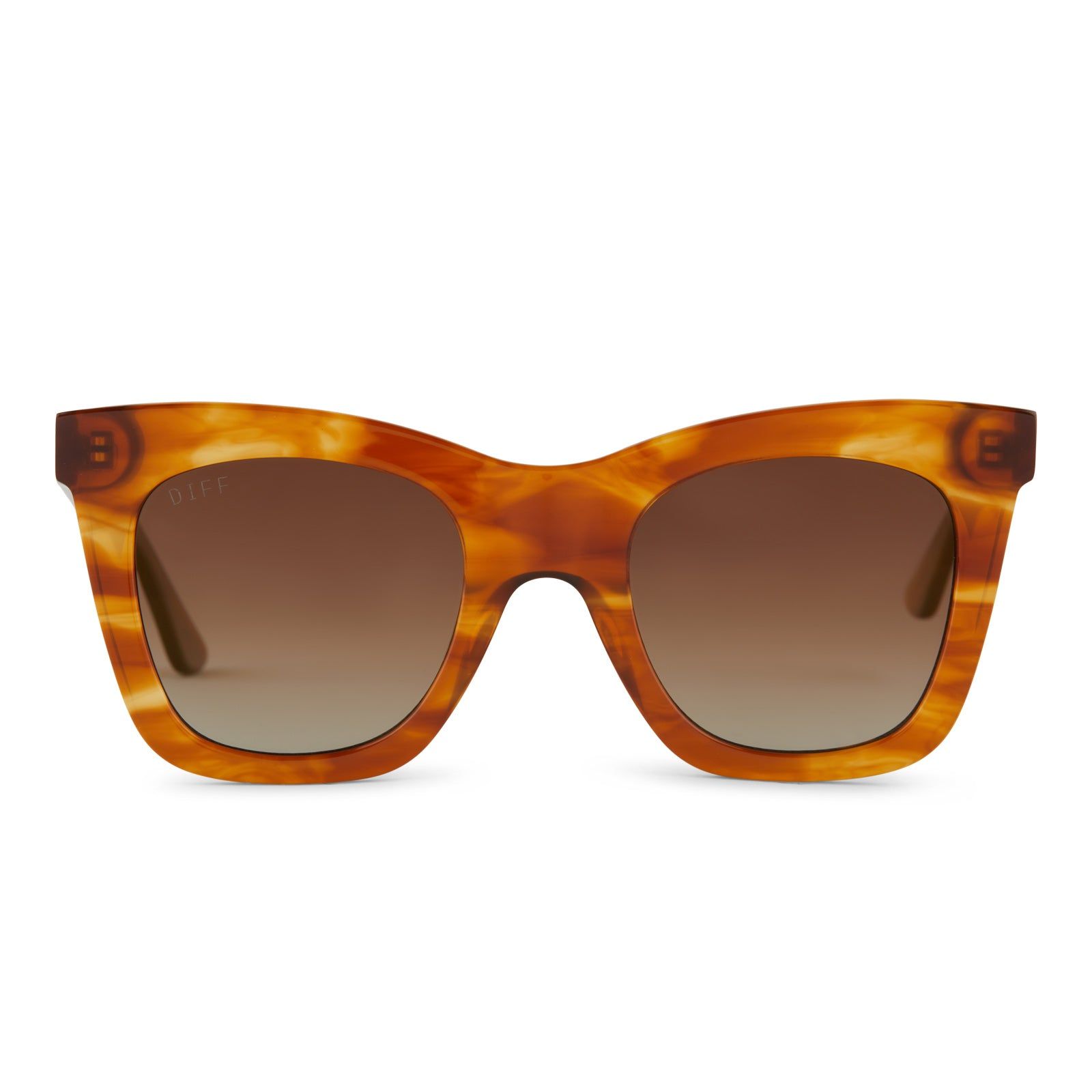 KAIA - HENNA TORTOISE + BROWN GRADIENT GOLD FLASH + POLARIZED SUNGLASSES sold by Diff Eyewear