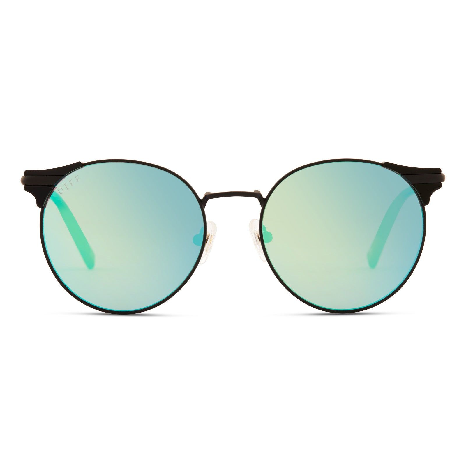 TORI KELLY - SHINE ON + MATTE BLACK + BLUE MIRROR SUNGLASSES sold by Diff Eyewear