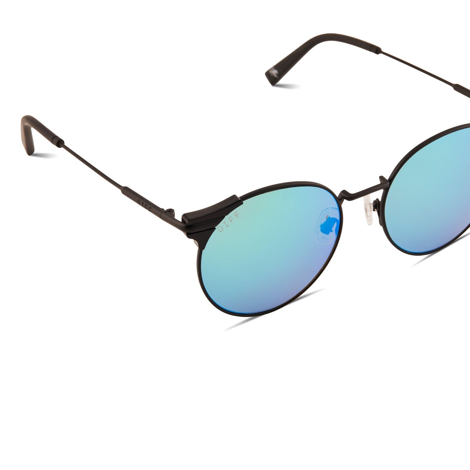 TORI KELLY - SHINE ON + MATTE BLACK + BLUE MIRROR SUNGLASSES sold by Diff Eyewear product image thumbnail 4