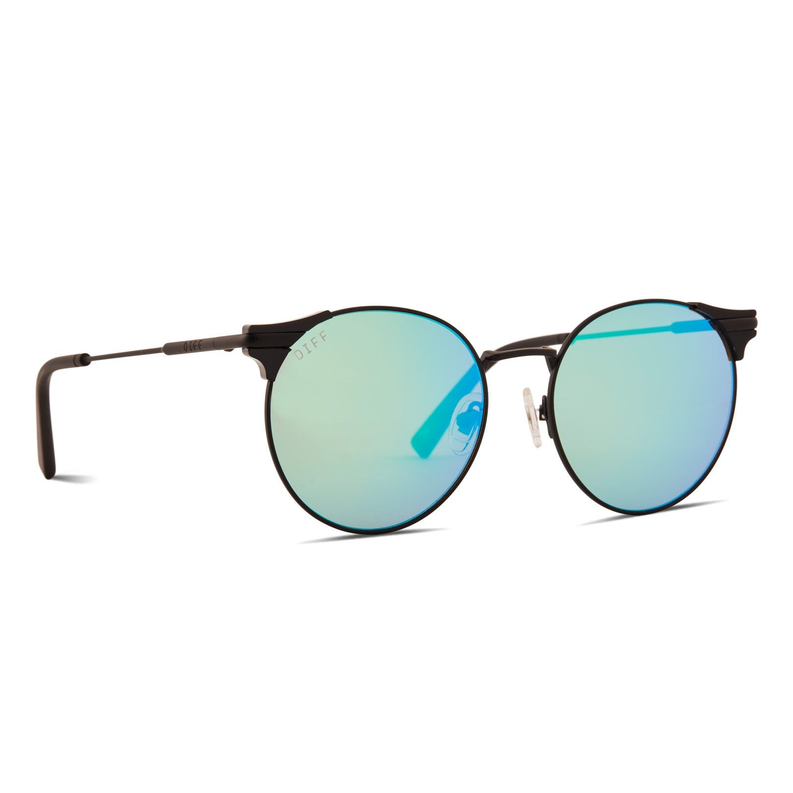 TORI KELLY - SHINE ON + MATTE BLACK + BLUE MIRROR SUNGLASSES sold by Diff Eyewear product image thumbnail 2