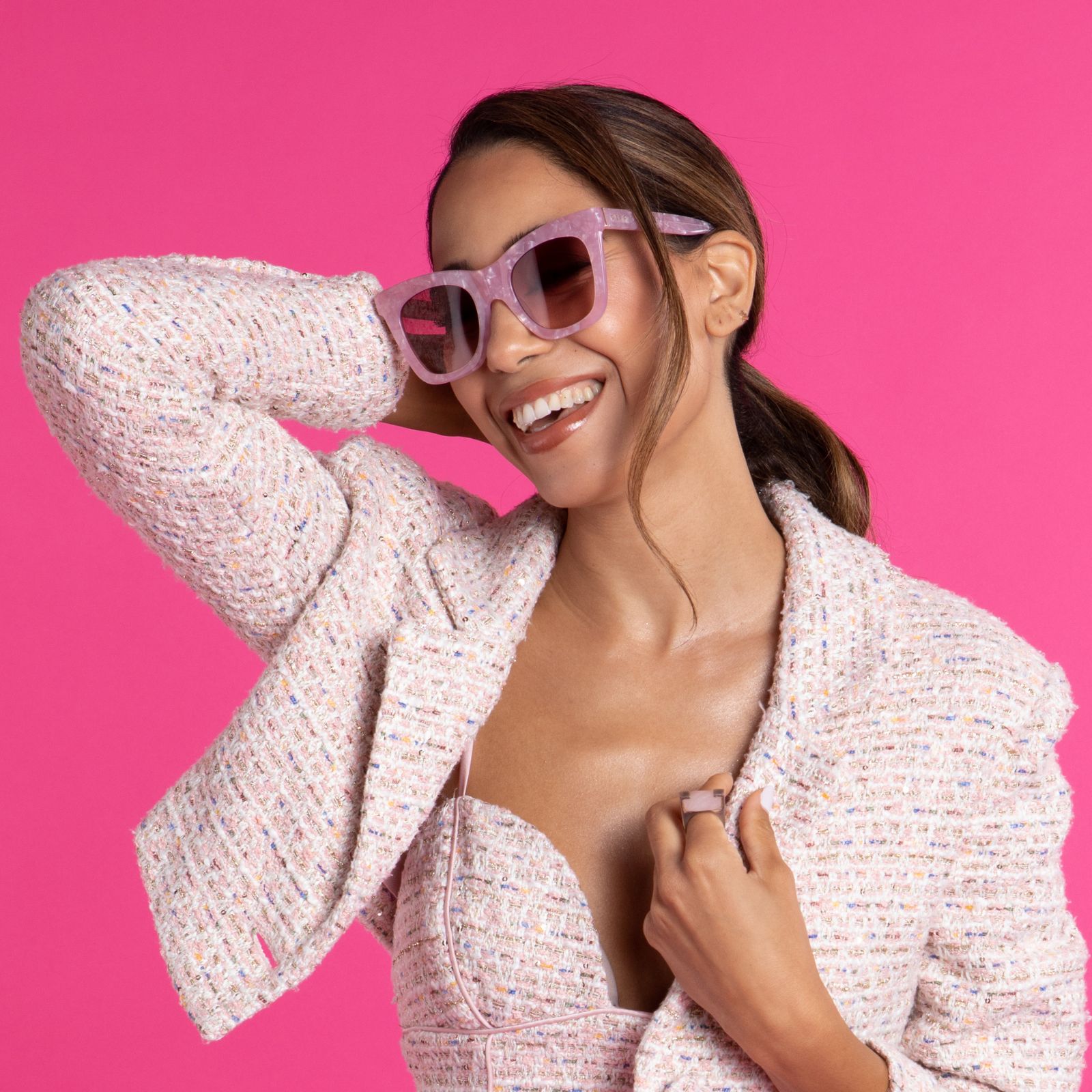 KAIA - GEO PINK + WINE GRADIENT SUNGLASSES sold by Diff Eyewear product image thumbnail 5