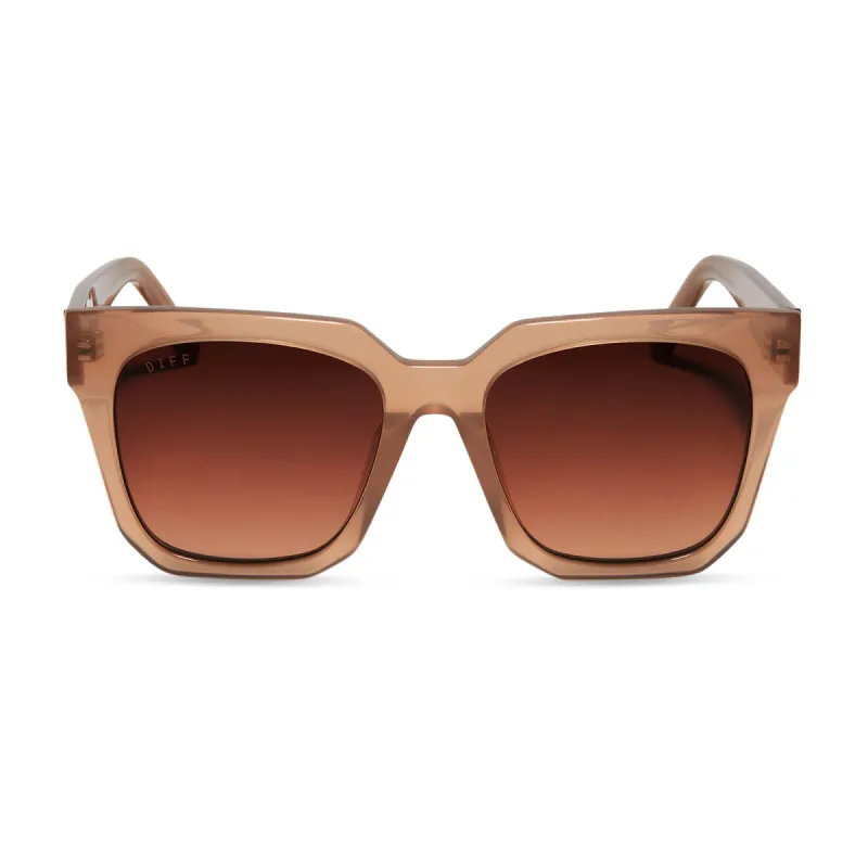 ARIANA II - WARM TAUPE + BROWN GRADIENT SUNGLASSES sold by Diff Eyewear