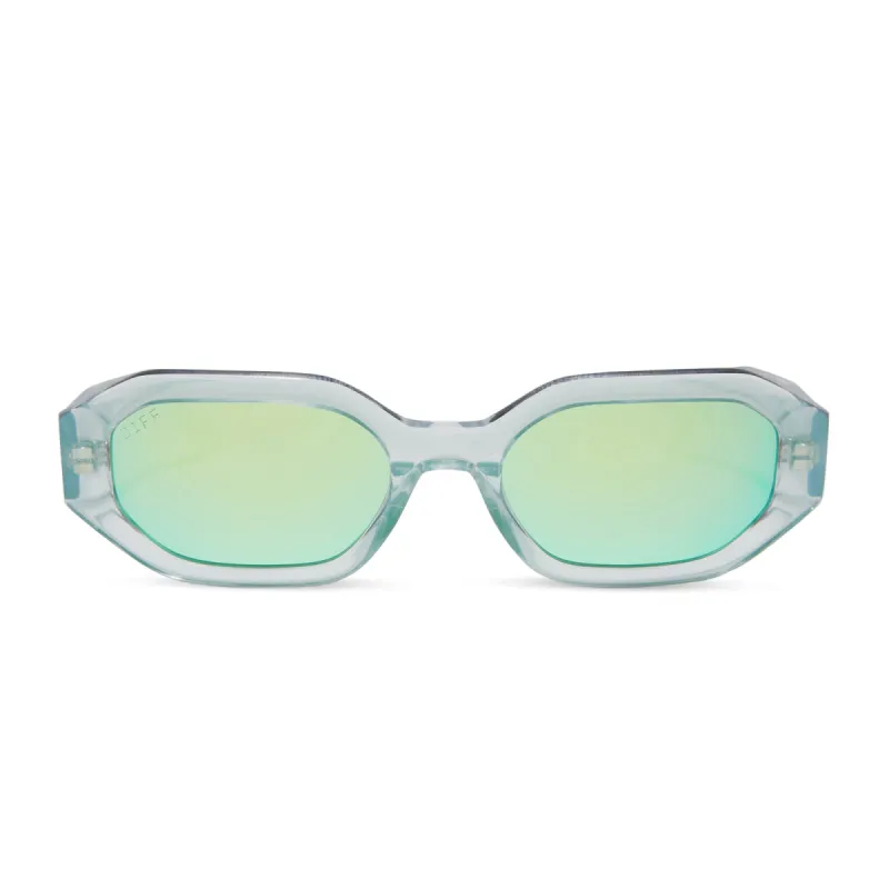 ALLEGRA - OPALESCENT TURQUOISE + TURQUOISE ICE MIRROR SUNGLASSES sold by Diff Eyewear