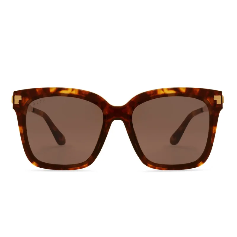 BELLA IV - AMBER TORTOISE + BROWN SUNGLASSES sold by Diff Eyewear