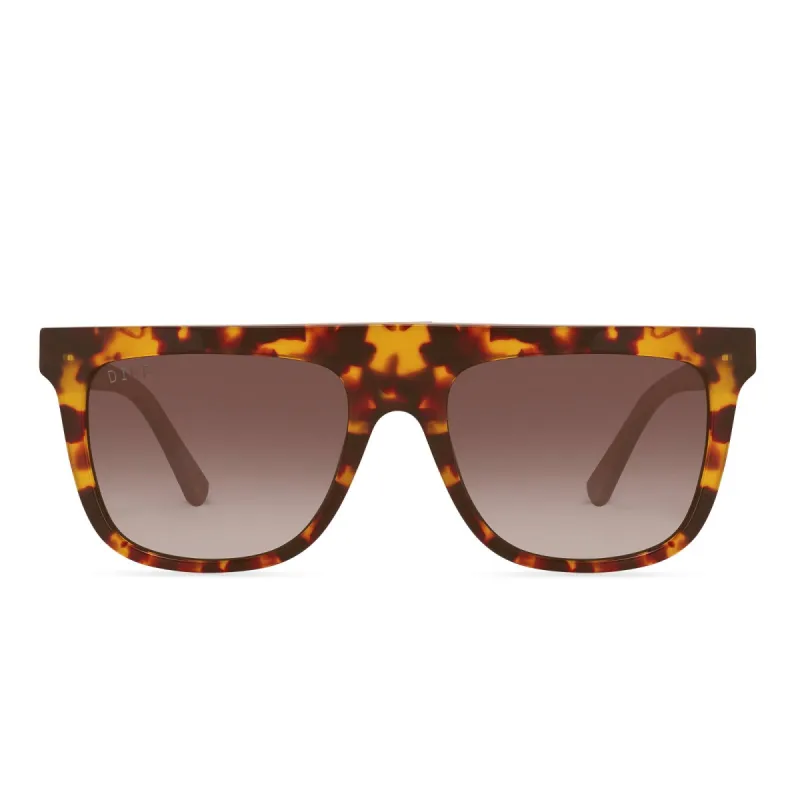 STEVIE - AMBER TORTOISE + BROWN GRADIENT + POLARIZED SUNGLASSES sold by Diff Eyewear