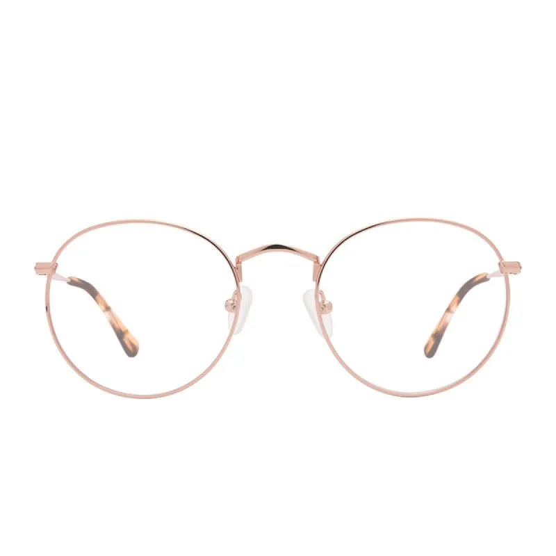 GORDAN - ROSE GOLD + CLEAR GLASSES sold by Diff Eyewear