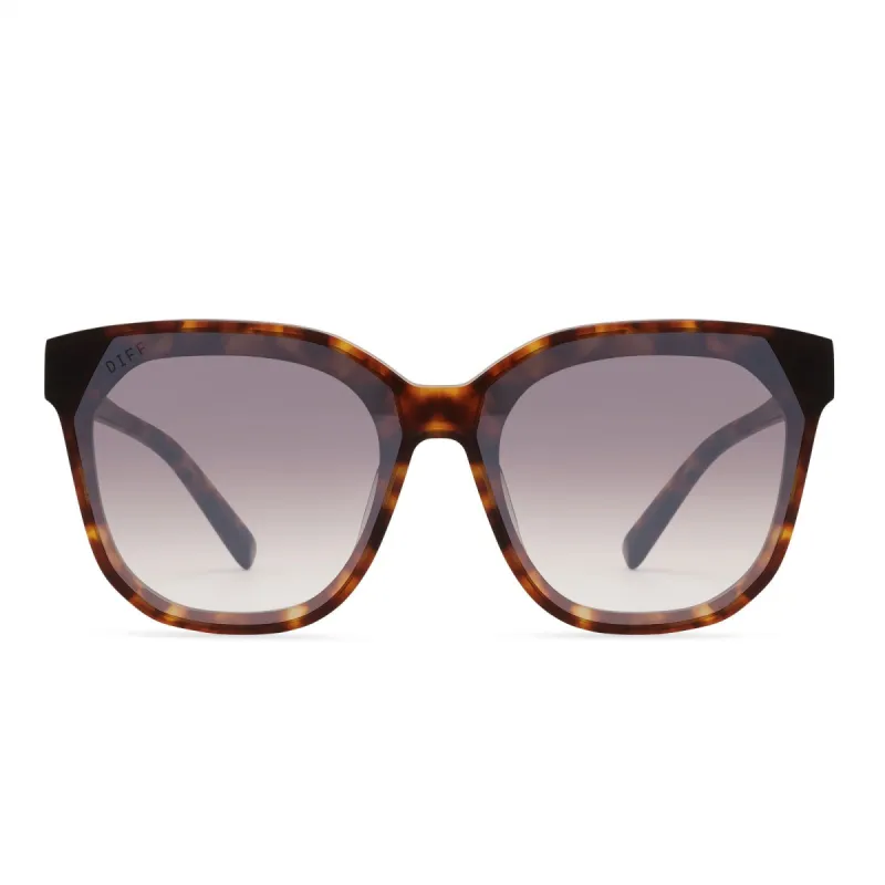 GIA - AMBER TORTOISE + BROWN GRADIENT MIRROR SUNGLASSES sold by Diff Eyewear