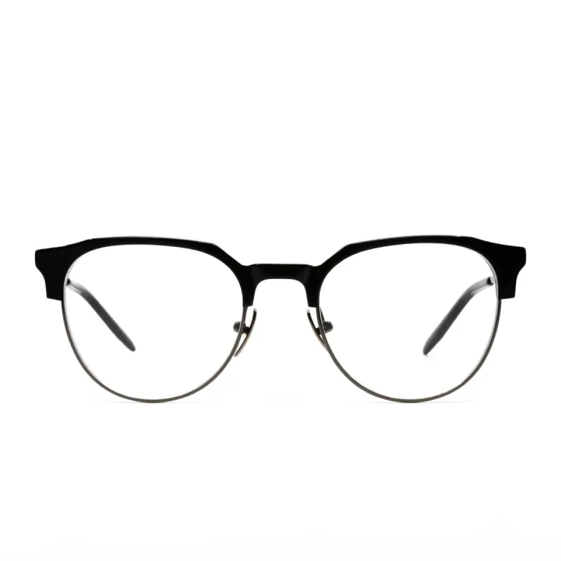 KIRA - GUNMETAL BLACK + CLEAR GLASSES sold by Diff Eyewear