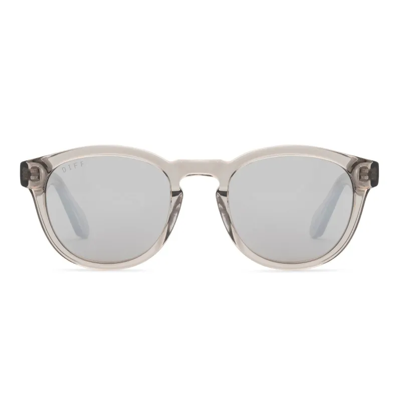 EVAN - TEMPETE GREY CRYSTAL + GREY MIRROR SUNGLASSES sold by Diff Eyewear