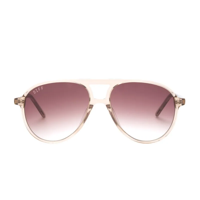 JETT - VINTAGE CRYSTAL + BROWN GRADIENT SUNGLASSES sold by Diff Eyewear