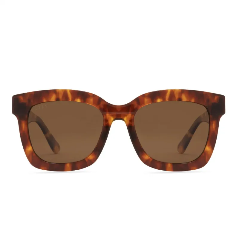 CARSON - AMBER TORTOISE + BROWN SUNGLASSES sold by Diff Eyewear