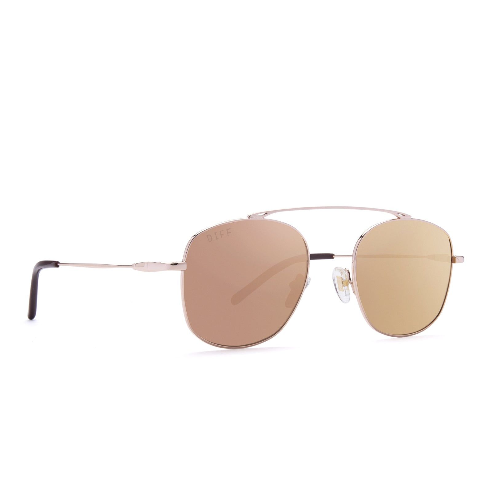 ASHER - ROSE GOLD + BROWN MIRROR SUNGLASSES sold by Diff Eyewear product image thumbnail 2