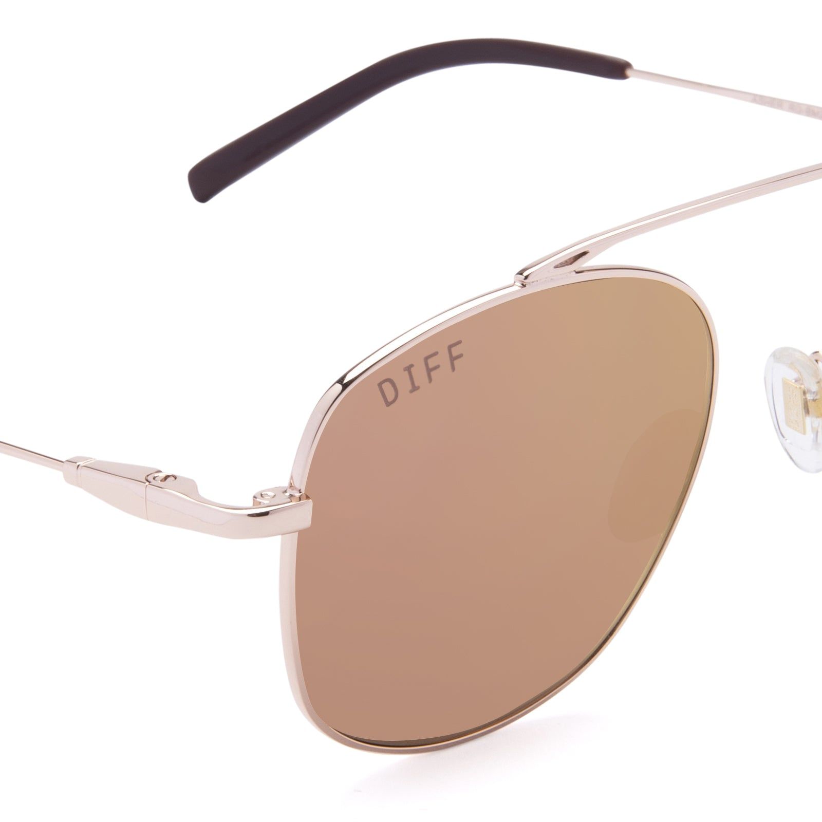 ASHER - ROSE GOLD + BROWN MIRROR SUNGLASSES sold by Diff Eyewear product image thumbnail 3