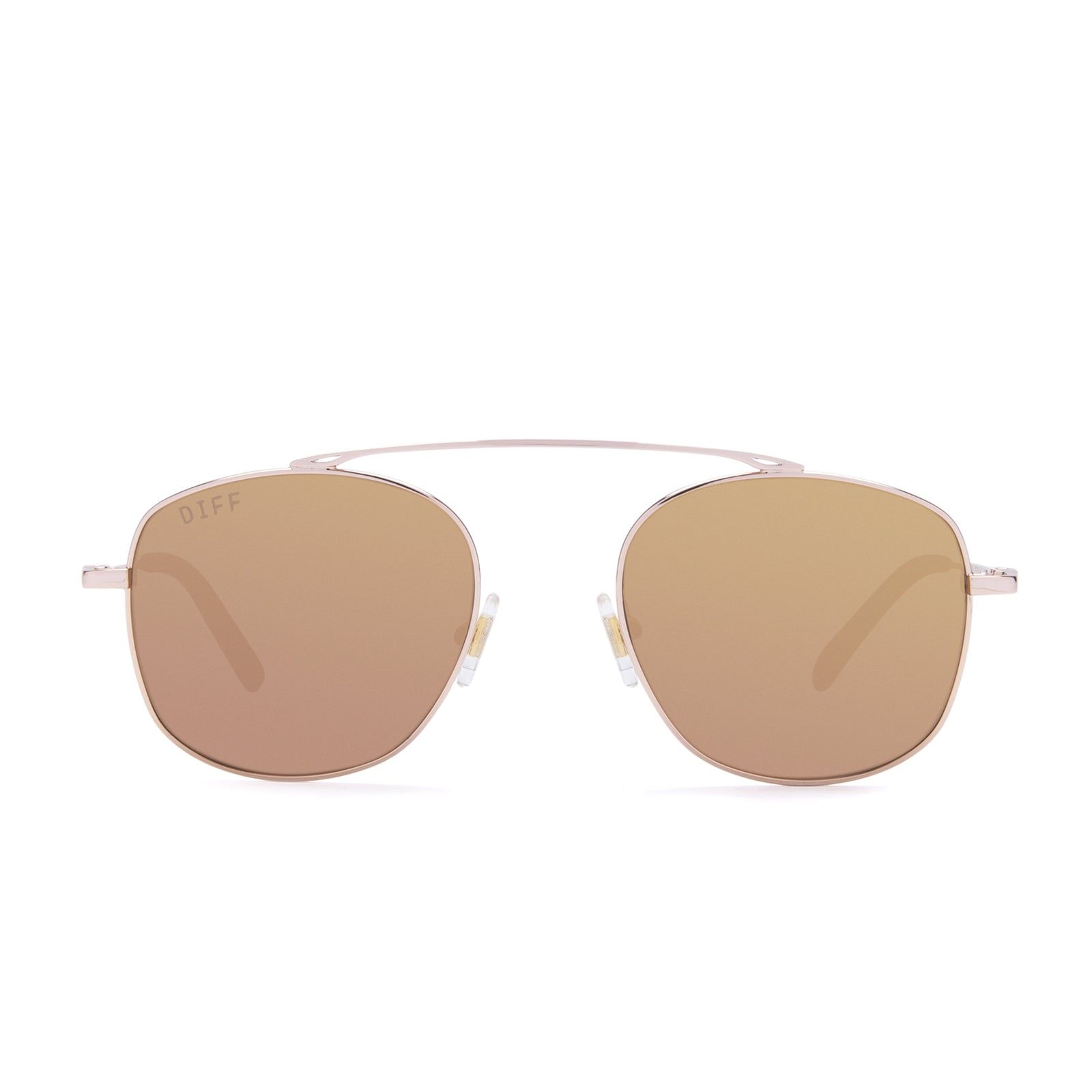 ASHER - ROSE GOLD + BROWN MIRROR SUNGLASSES sold by Diff Eyewear