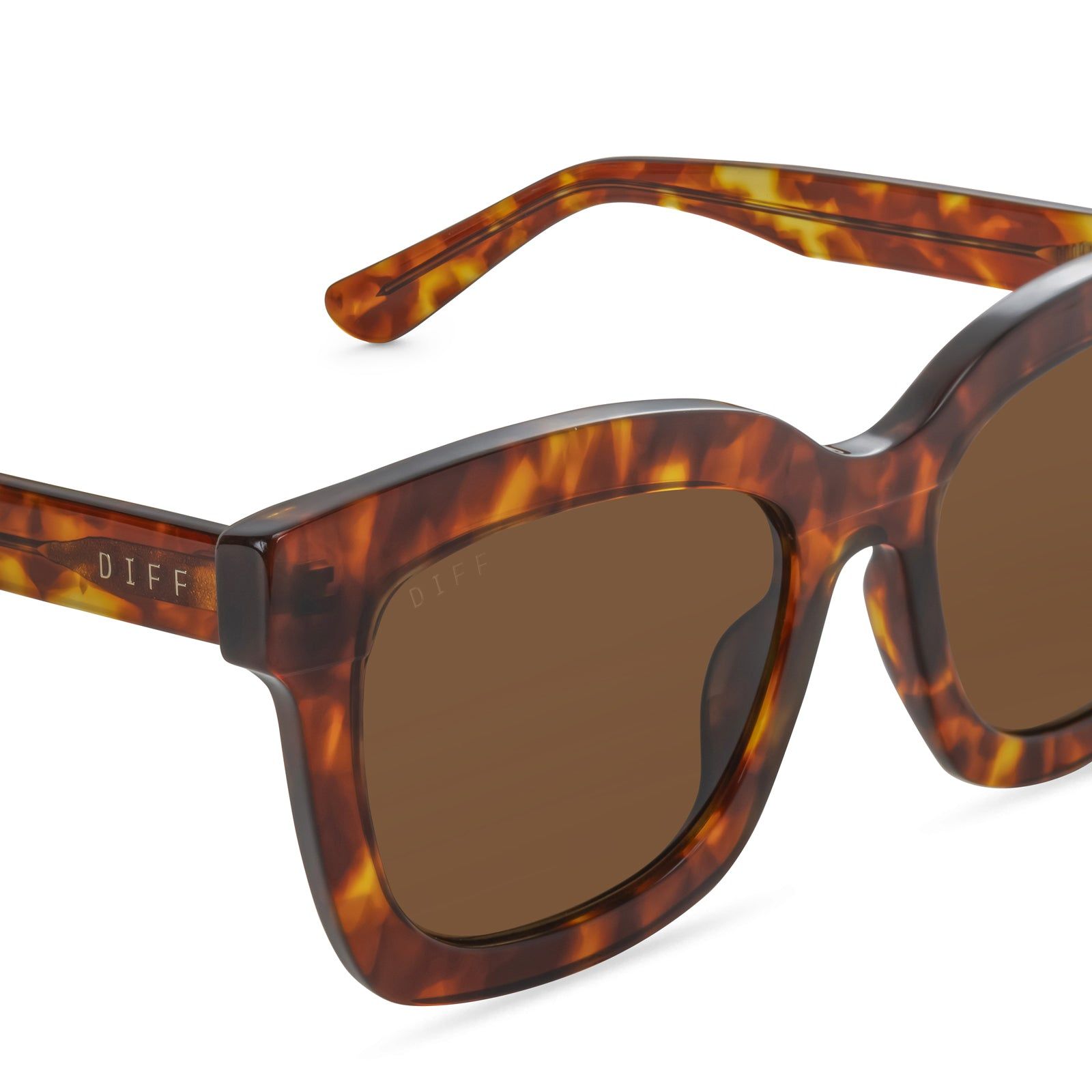 CARSON - AMBER TORTOISE + BROWN SUNGLASSES sold by Diff Eyewear product image thumbnail 3