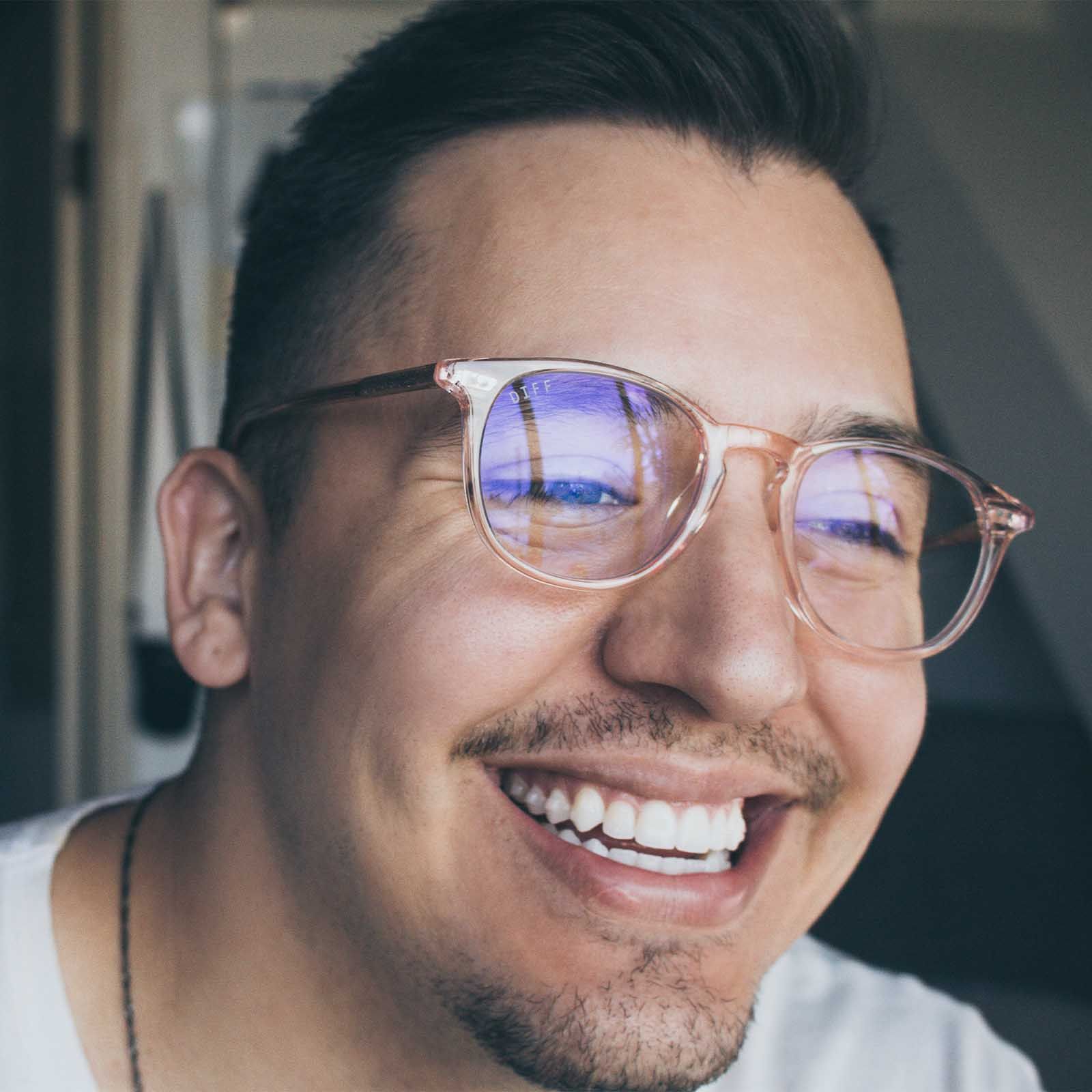 JAXSON - ROSE CRYSTAL + BLUE LIGHT TECHNOLOGY CLEAR GLASSES sold by Diff Eyewear product image thumbnail 5