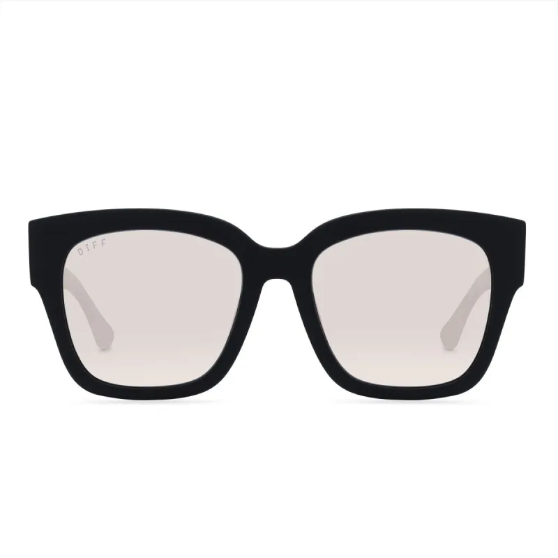 BELLA II - MATTE BLACK + BEIGE MIRROR + POLARIZED SUNGLASSES sold by Diff Eyewear