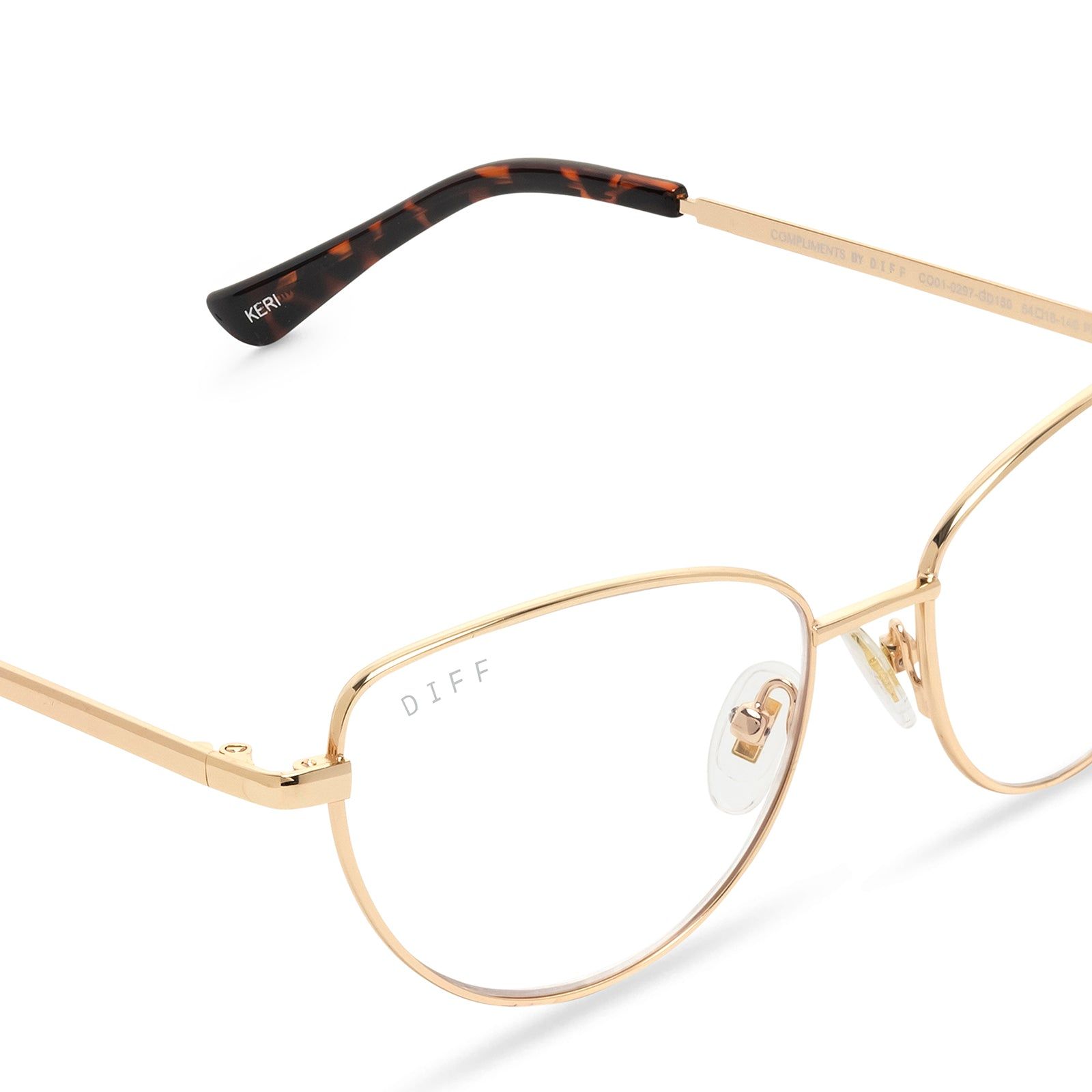 KERI - GOLD/TORTOISE + CLEAR GLASSES sold by Diff Eyewear product image thumbnail 4