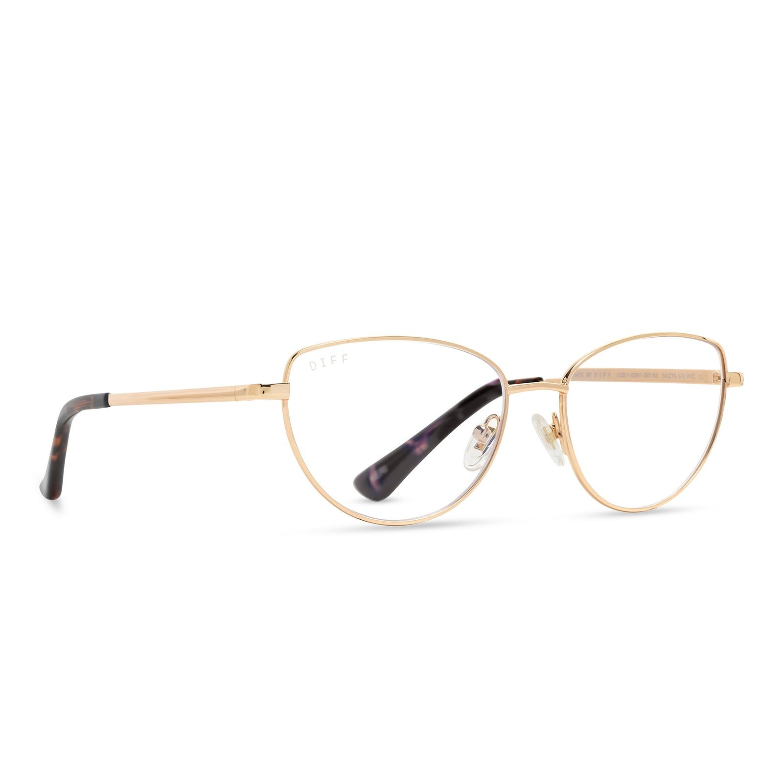 KERI - GOLD/TORTOISE + CLEAR GLASSES sold by Diff Eyewear product image thumbnail 2